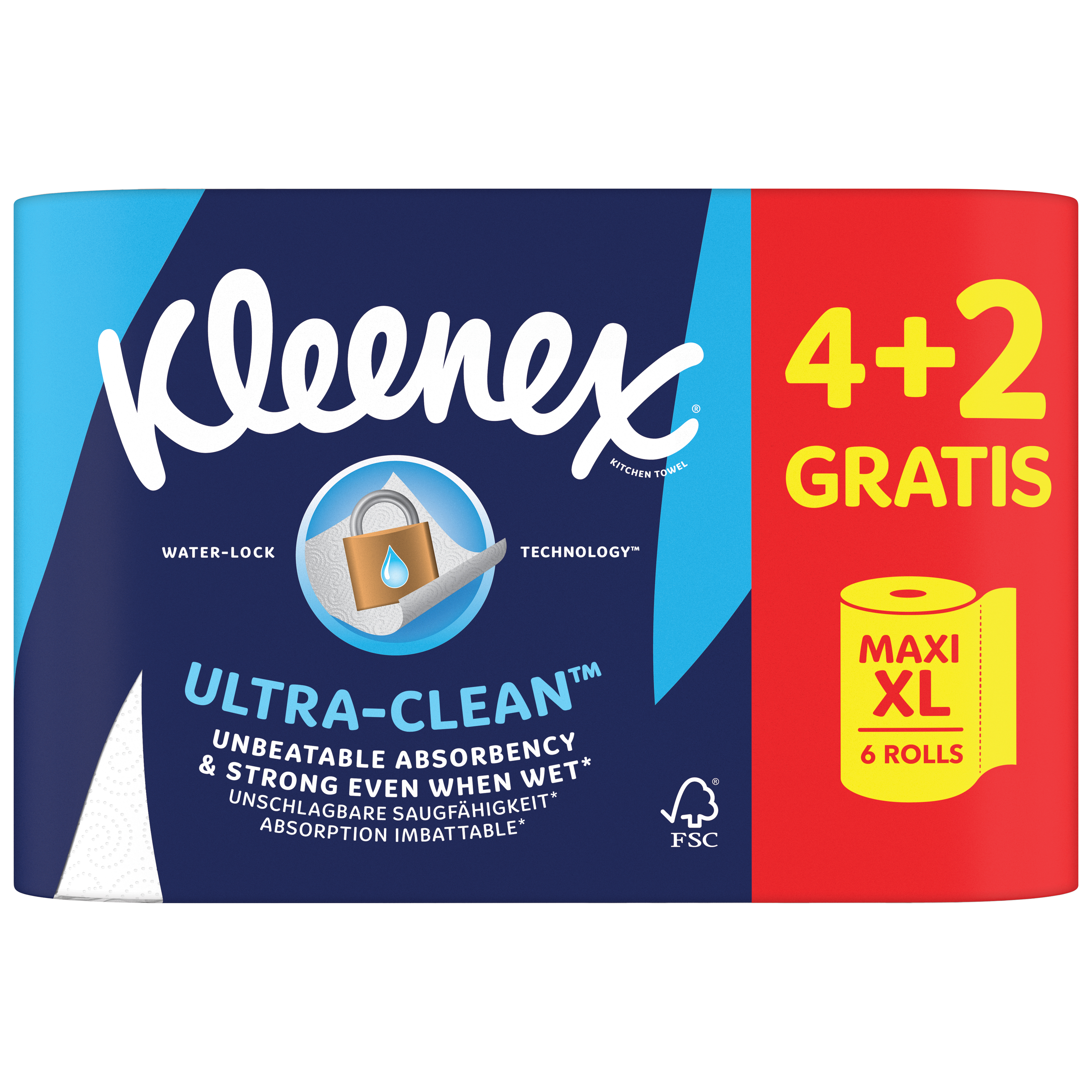 Essuie-tout pour cuisine Kleenex Premier (13964), doux comme du tissu,  perforés, 24 rouleaux/caisse, 70 essuie-tout Kleenex/rouleau
