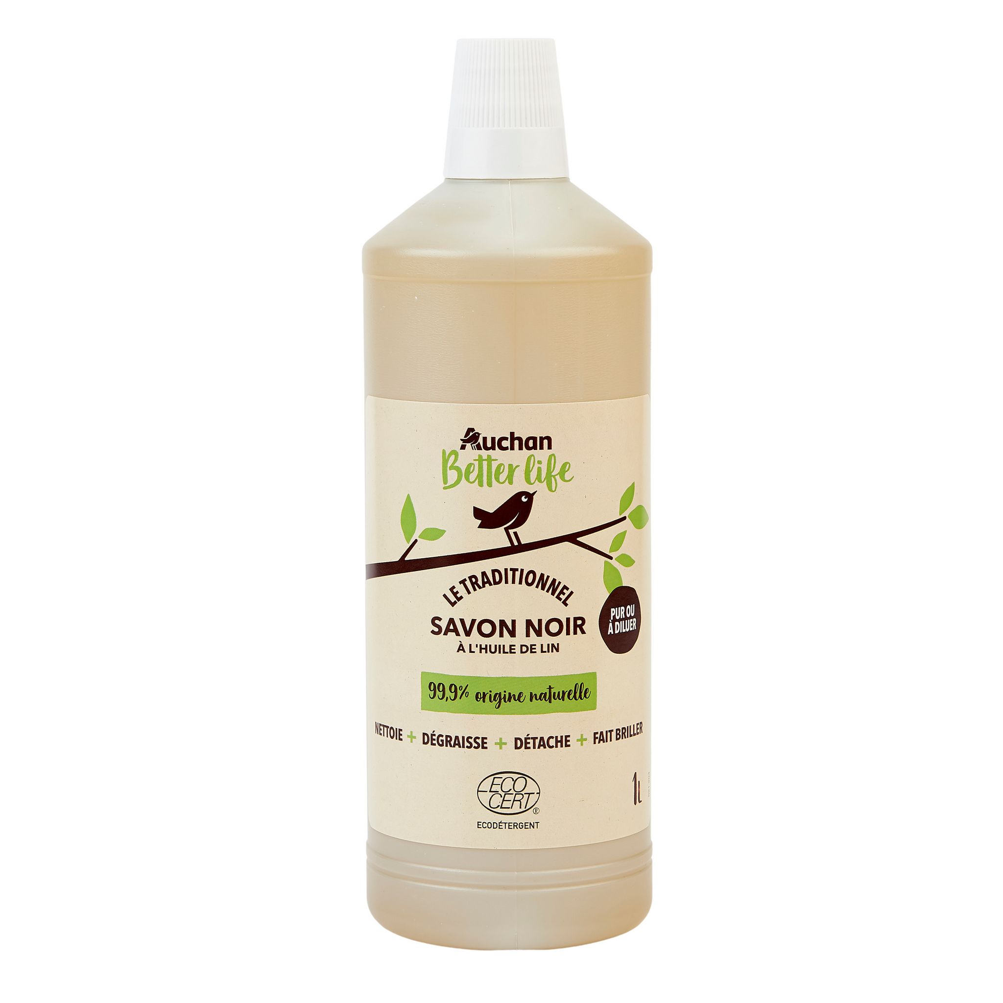 Savon Noir Liquide à l'Huile de Lin Multi-Usage Naturel Biovie 1L