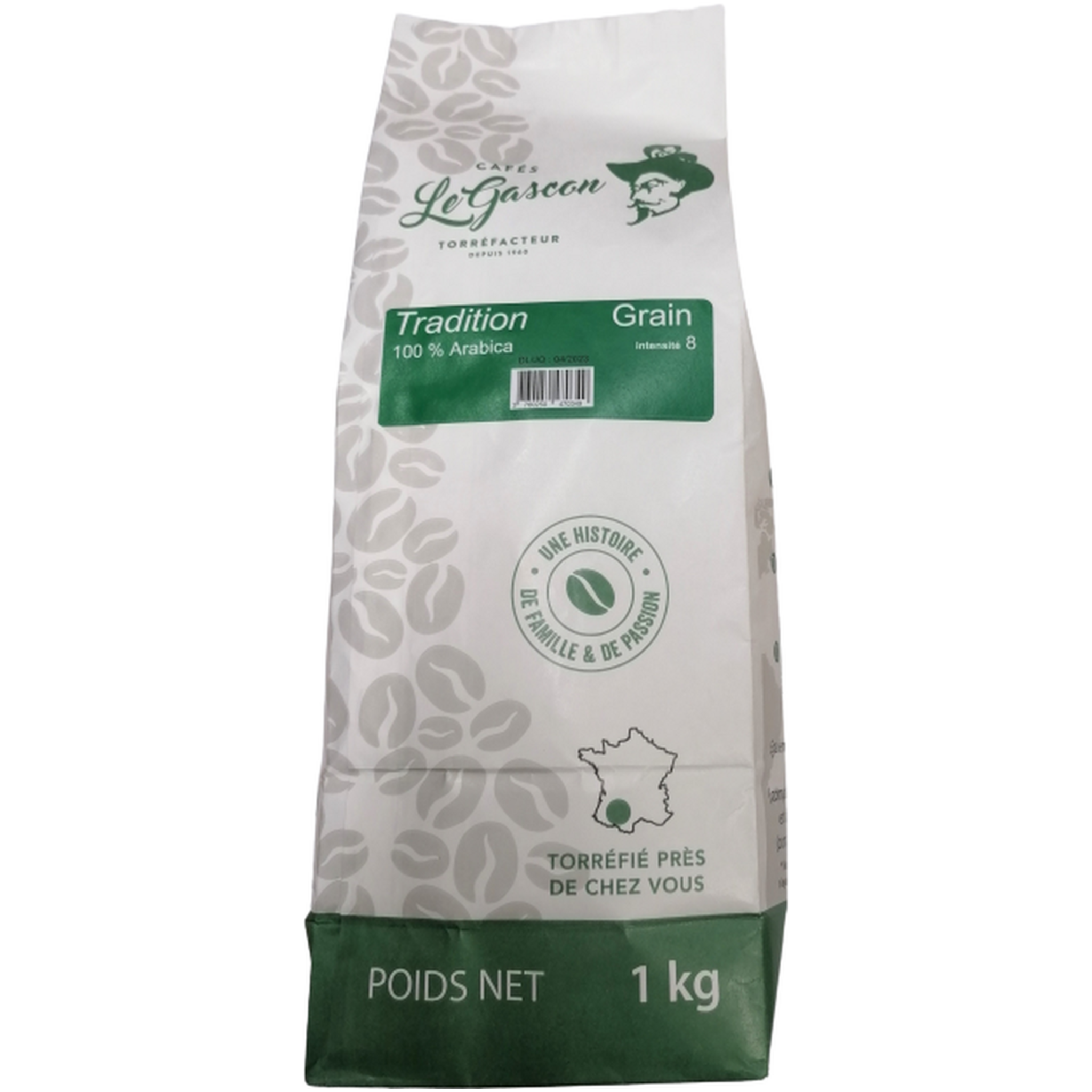 AUCHAN Café en grains espresso 100% arabica intensité 8 500g pas cher 