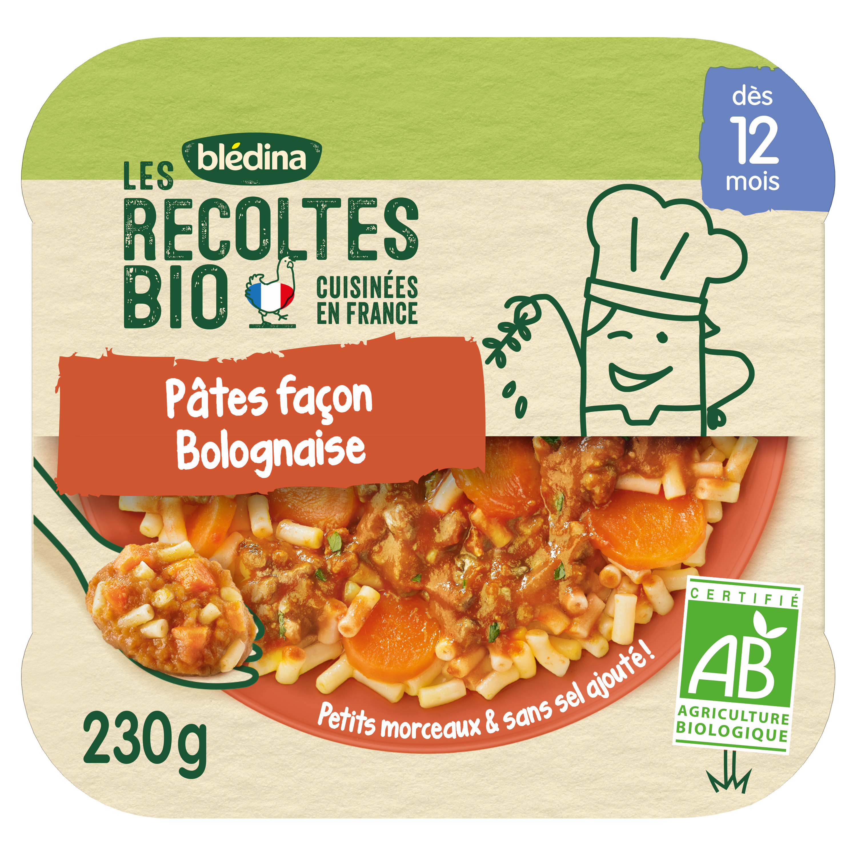 BLEDINA - BLEDICHEF PATES ETOILE SAUCE TOMATE ET JAMBON DES 15 MOIS  L'assiette de 250g - Repas de Bébé/Repas dès 15 mois 