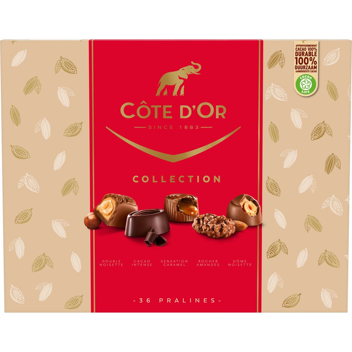 COTE D'OR Collection assortiment de chocolats 36 pièces 345g pas cher ...