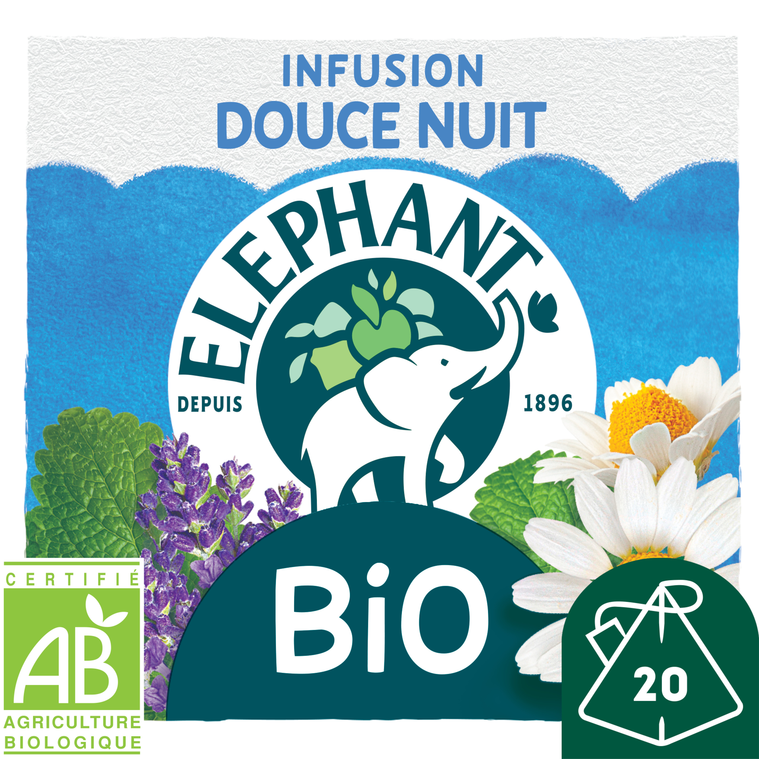 ELEPHANT Infusion nuit tranquille 25 sachets 80g pas cher 