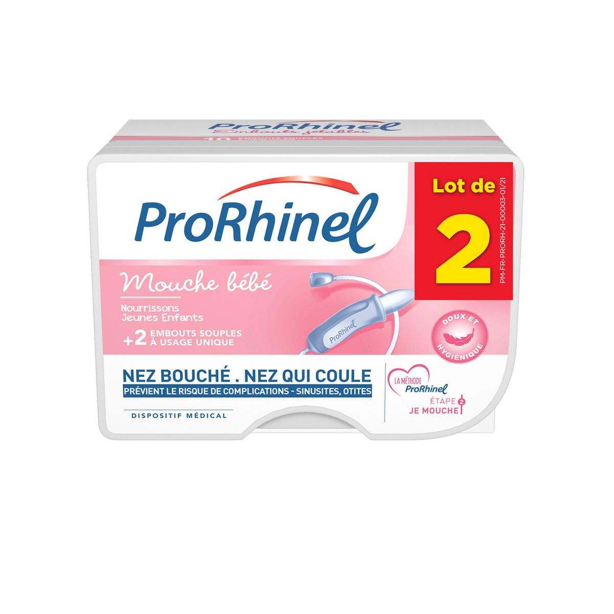 PRORHINEL Mouche bébé avec embouts jetables 1 mouche bébé + 10 embouts  jetables pas cher 