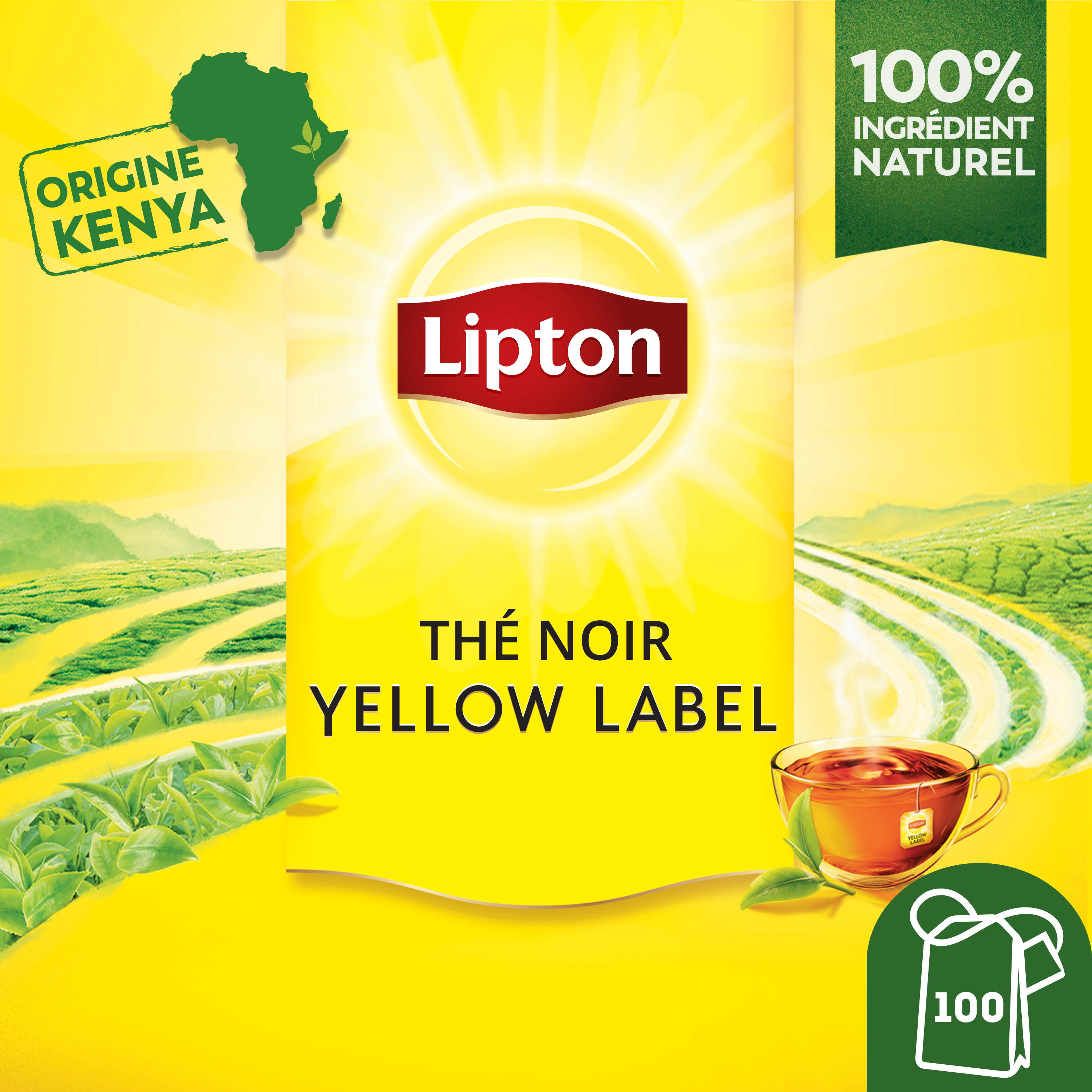 Lipton thé, yellow label tea, paquet de 100 sachets