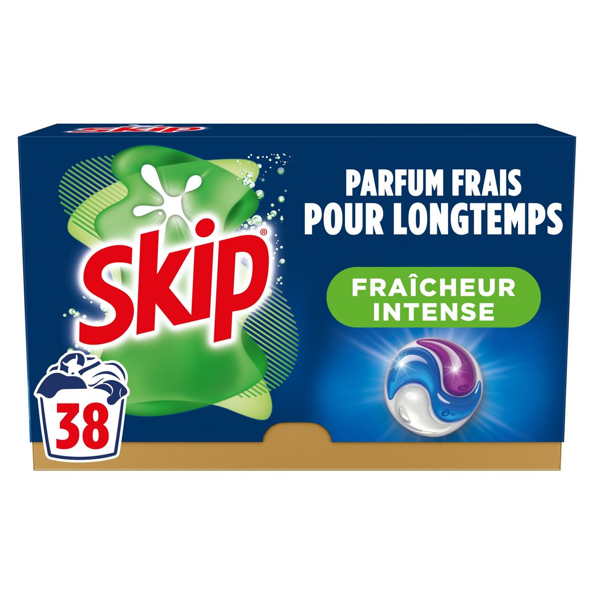 SKIP Lessive capsules 3en1 fraîcheur intense 38 capsules