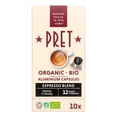 PRET Capsules de café bio espresso blend compatibles Nespresso 10 capsules 54g