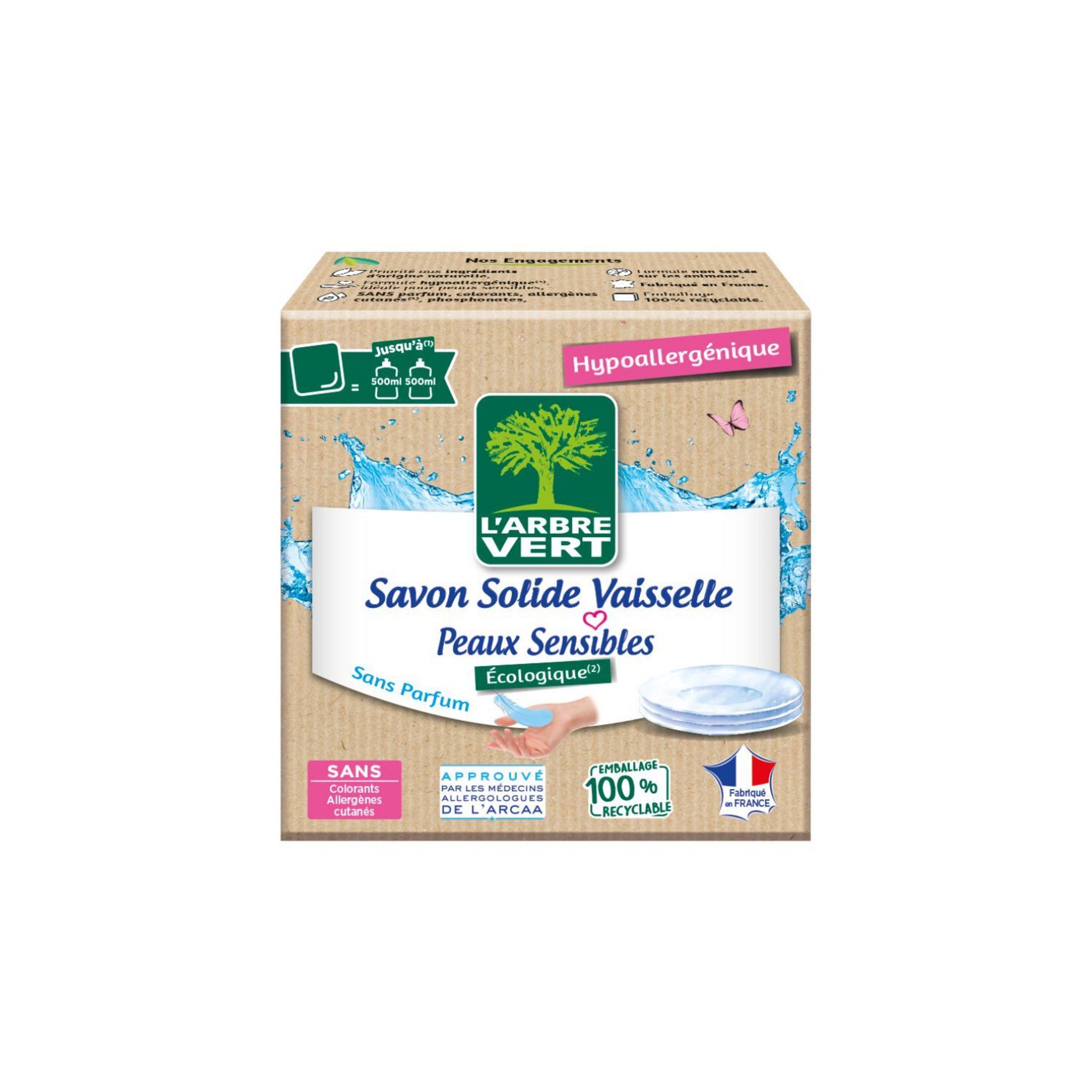 AUCHAN MIEUX VIVRE Liquide vaisselle écologique peaux sensibles 500ml pas  cher 