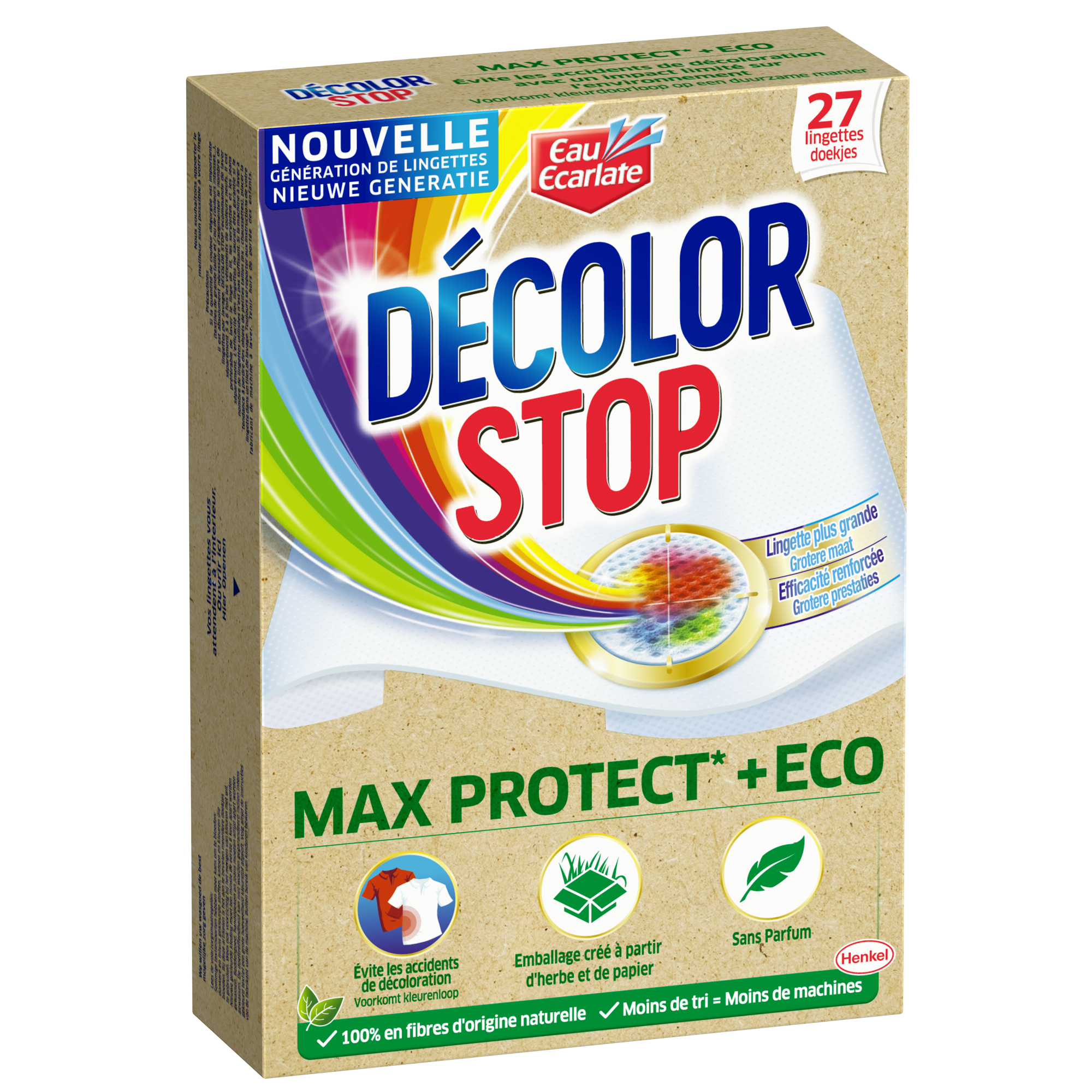 DECOLOR STOP Lingettes anti-décoloration max protect 27 lingettes pas cher  