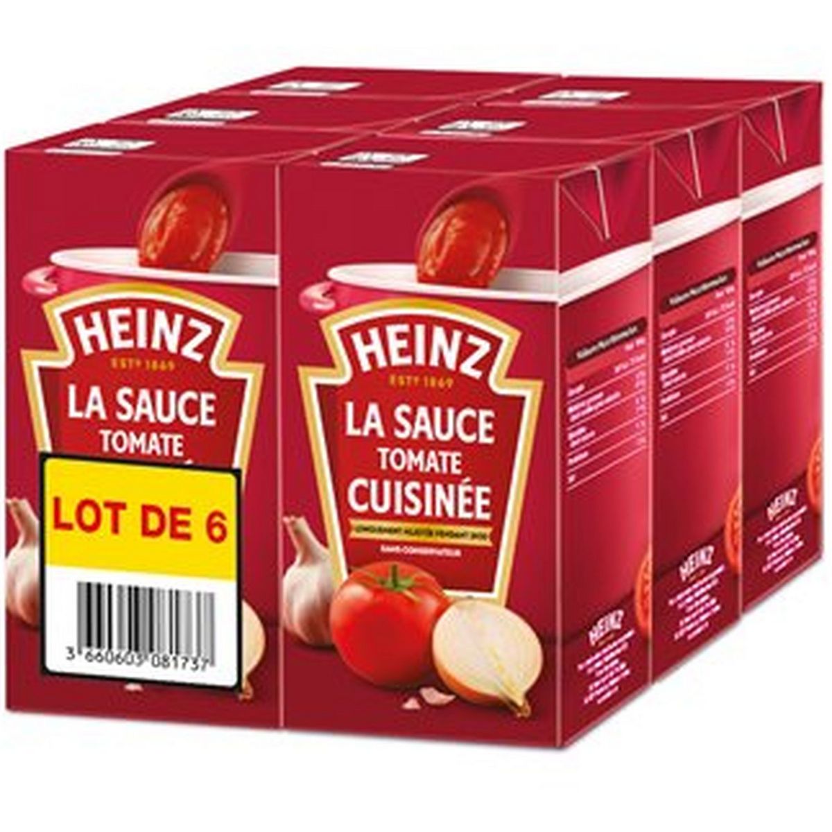 HEINZ Sauce tomate cuisinée 6x520g 3.120kg