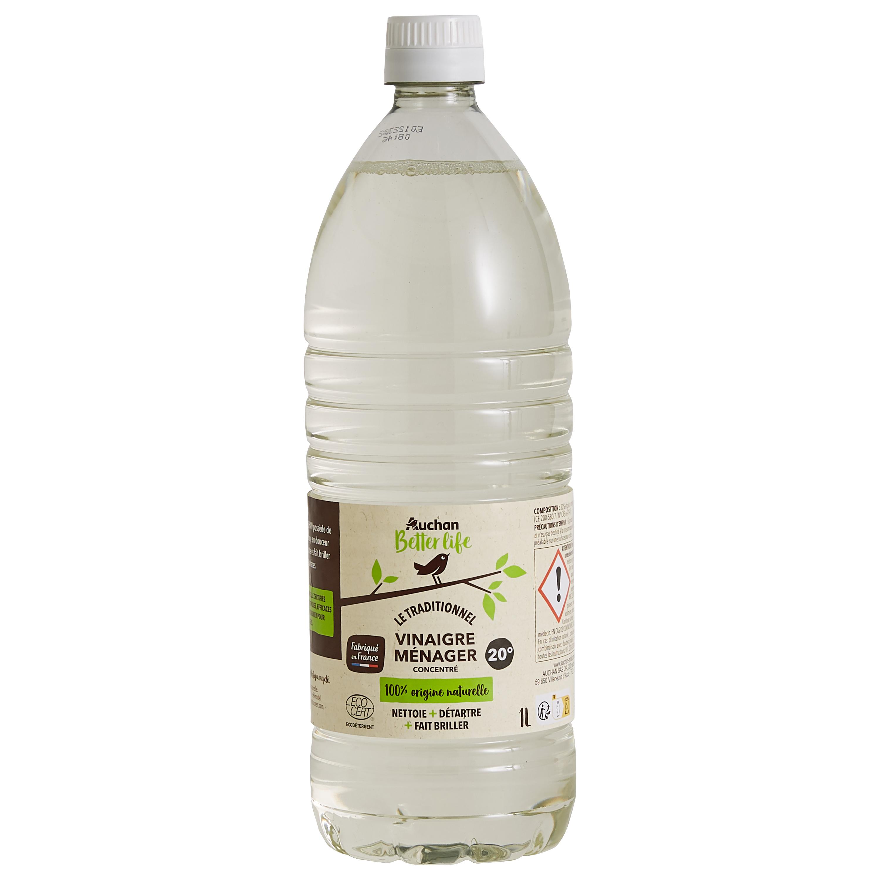 AUCHAN Vinaigre d'alcool blanc 10% en bidon 5l pas cher 