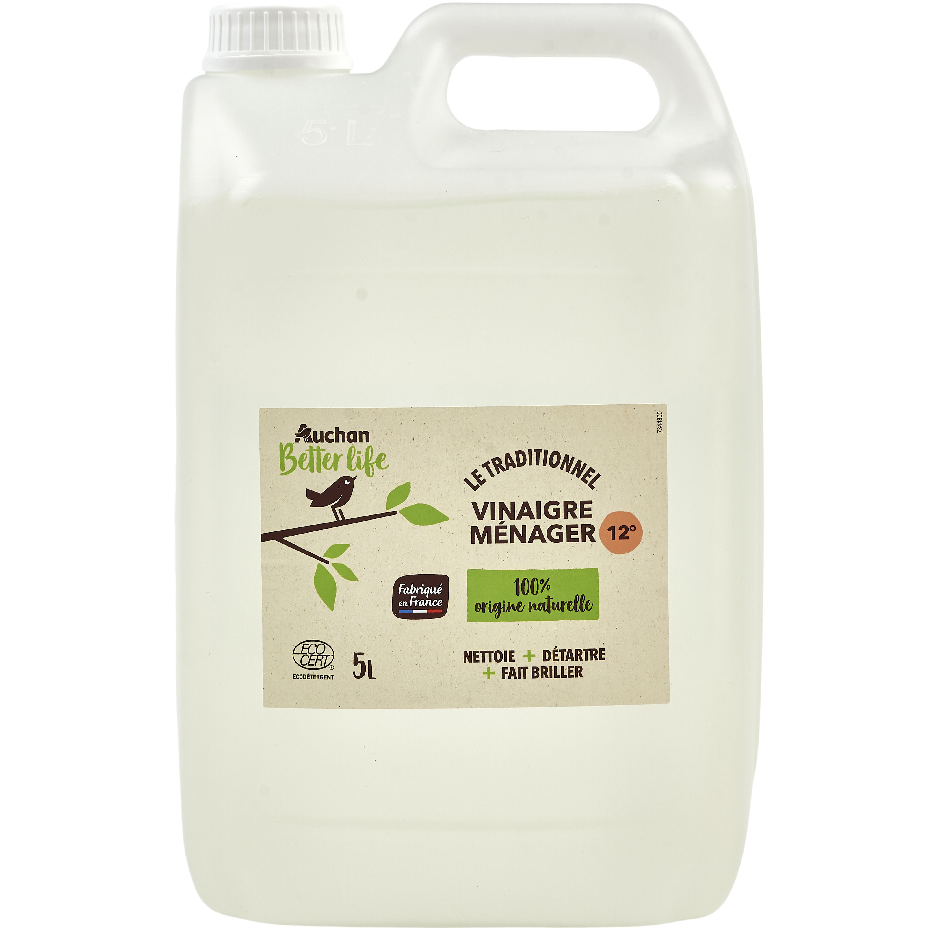 AUCHAN BETTER LIFE Vinaigre ménager Ecocert 5l pas cher 