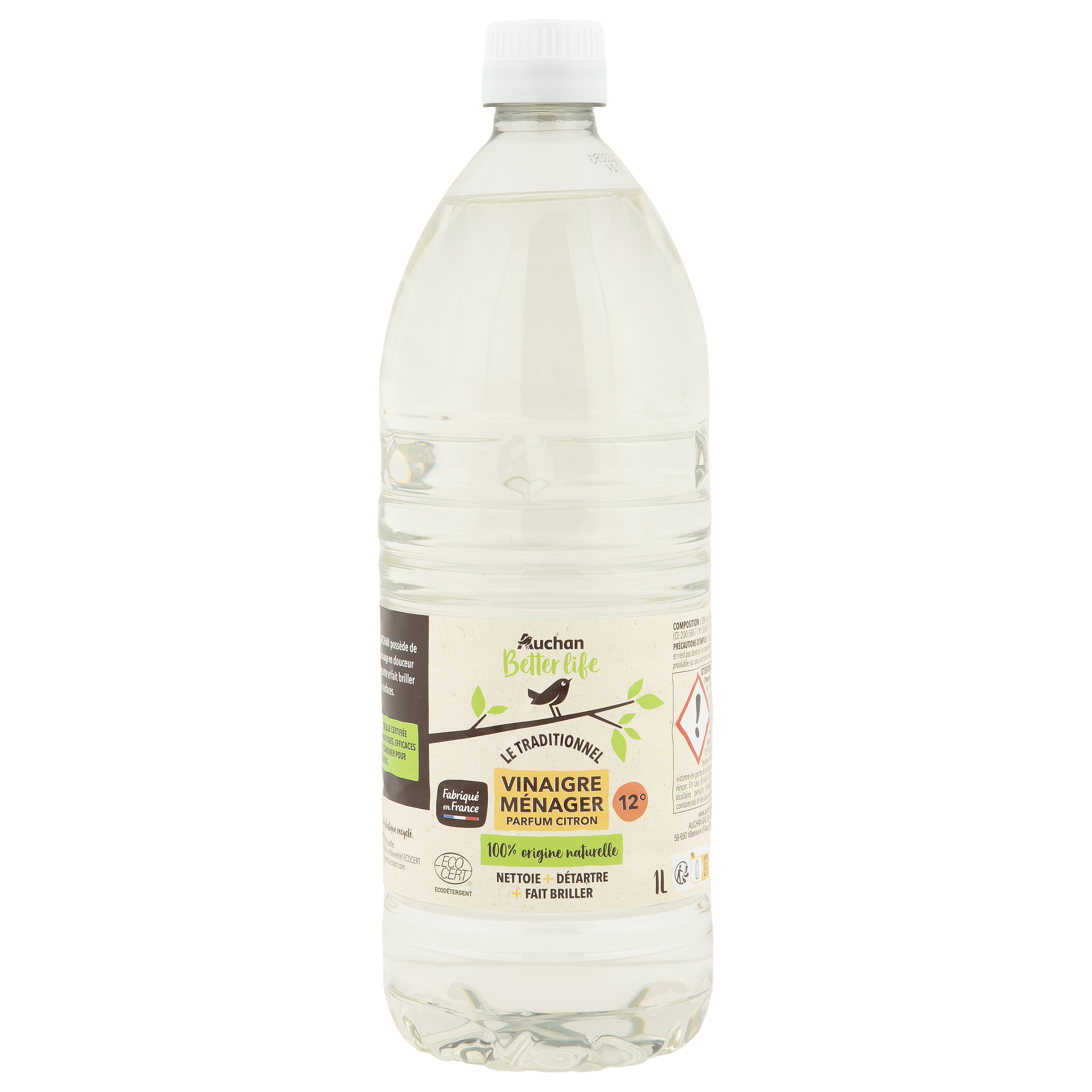 Paulette - Vinaigre Ménager Citron - Détartrant Multi-Surfaces Ecocert -  Fabriqué en France - 5 L