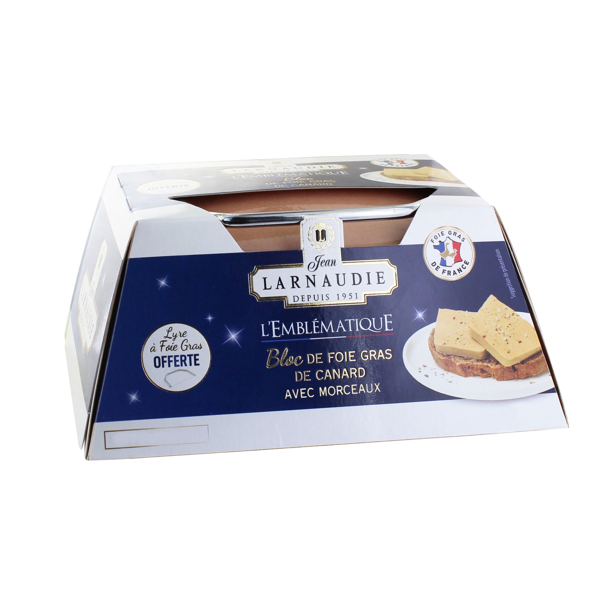 Bloc de foie gras de canard avec 30% de morceaux mi-cuit 200G