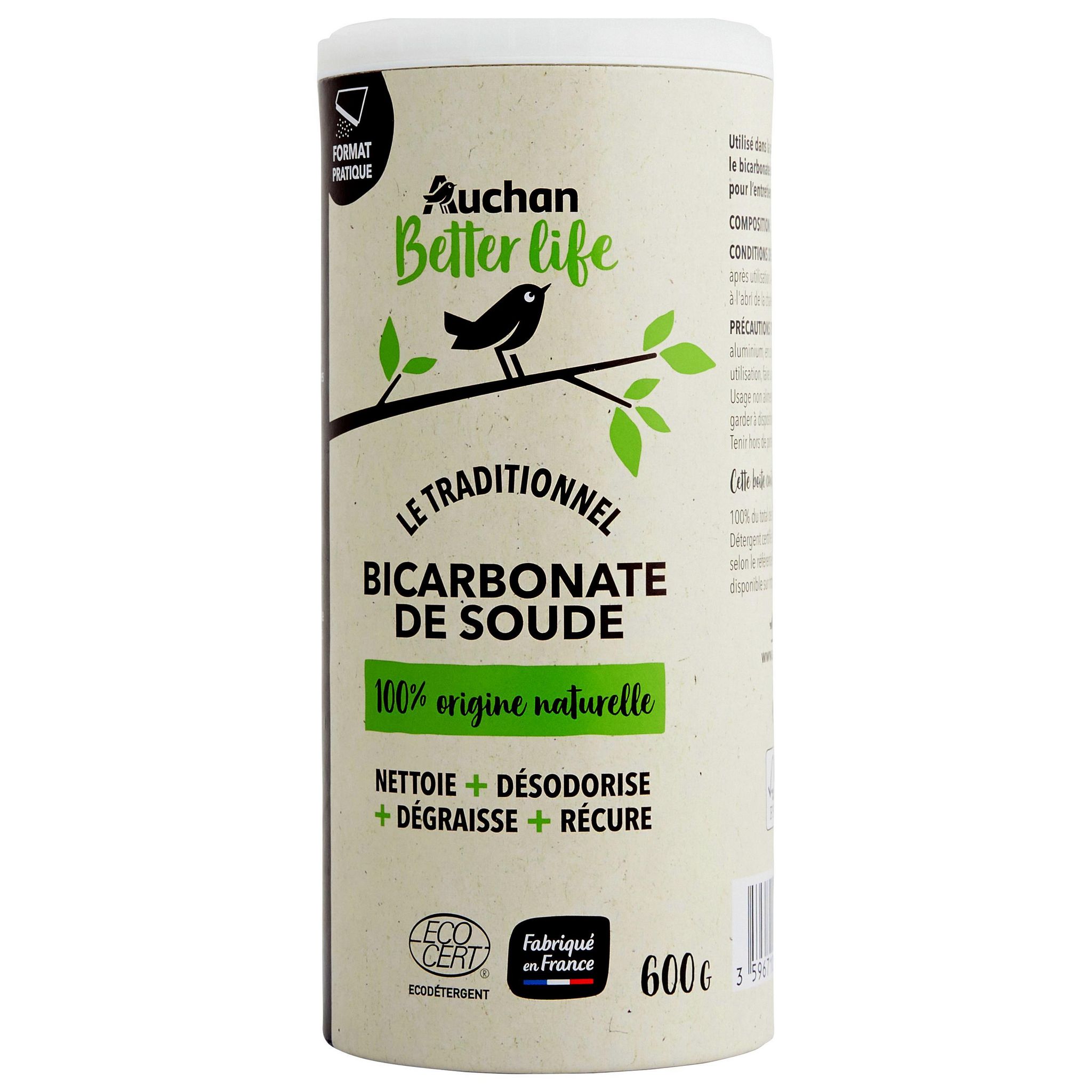 Acheter Biovie Bicarbonate de soude ménager multi-usages Ecocert, 500g