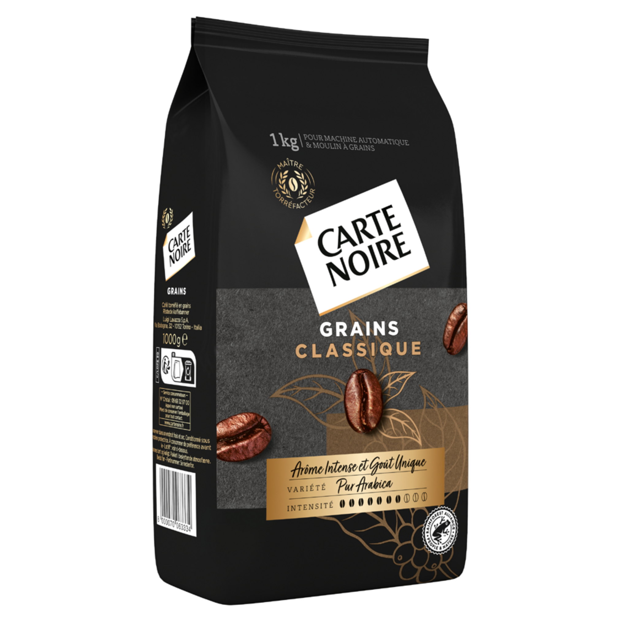 CARTE NOIRE Café en grains arôme intense et goût unique pur arabica 1kg pas  cher 