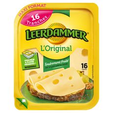 LEERDAMMER L'original fromage nature en tranche 16 tranches 400g