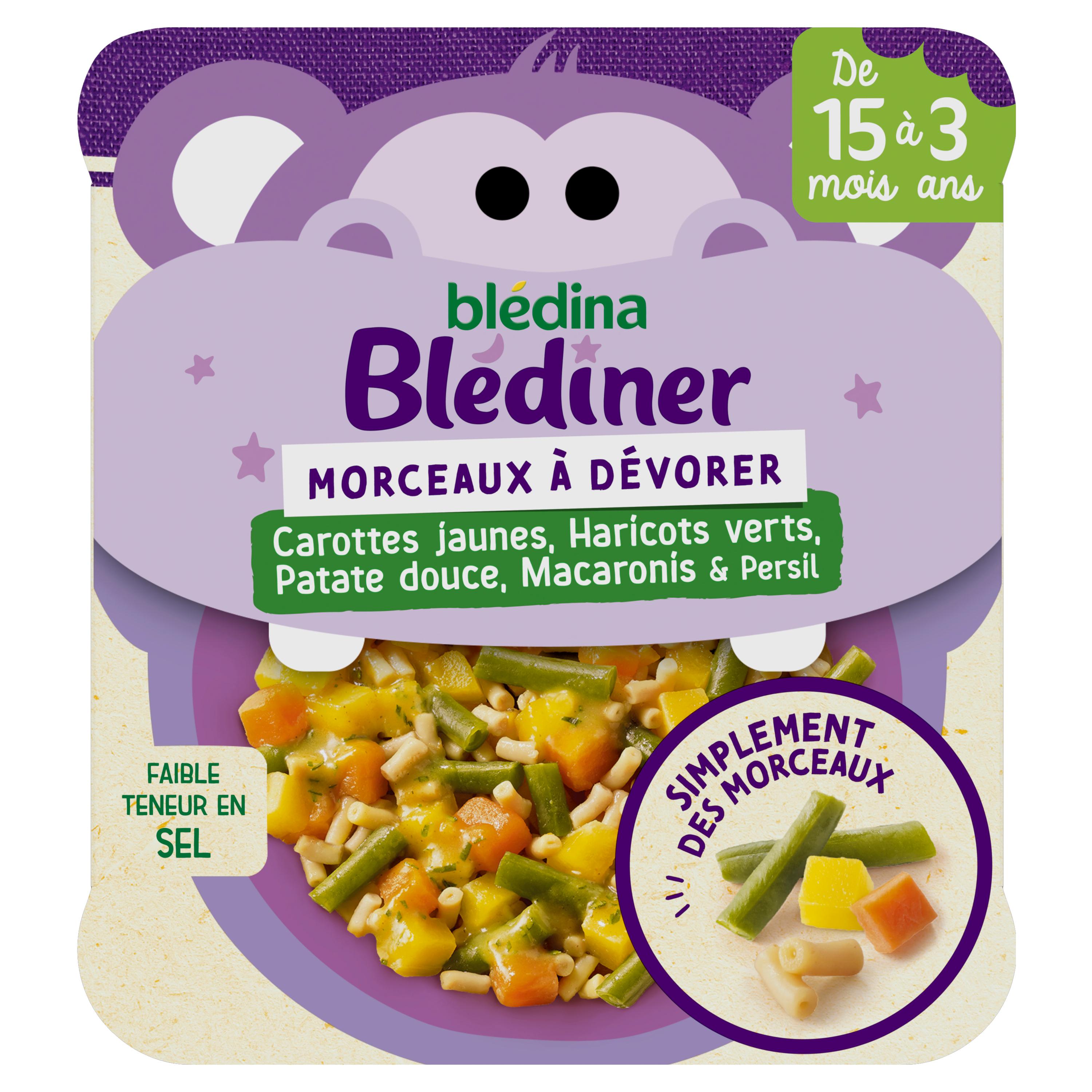 Blédina - Blédîner Duo de Carottes, Patates Douces et Semoule Bol Bébé Dès 8  mois