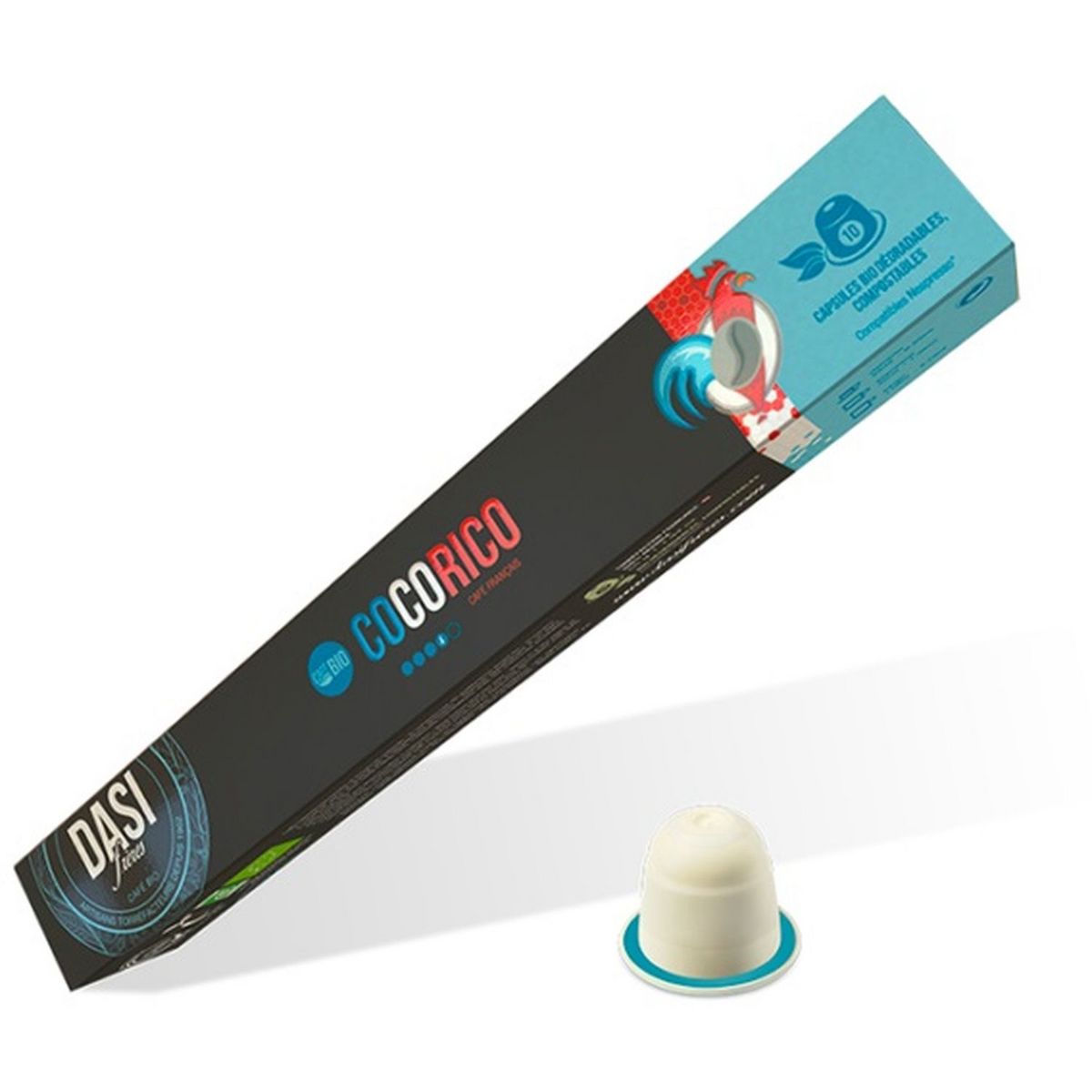 DASI FRERES Capsules de café bio Cocorico compatibles Nespresso 10 capsules 55g