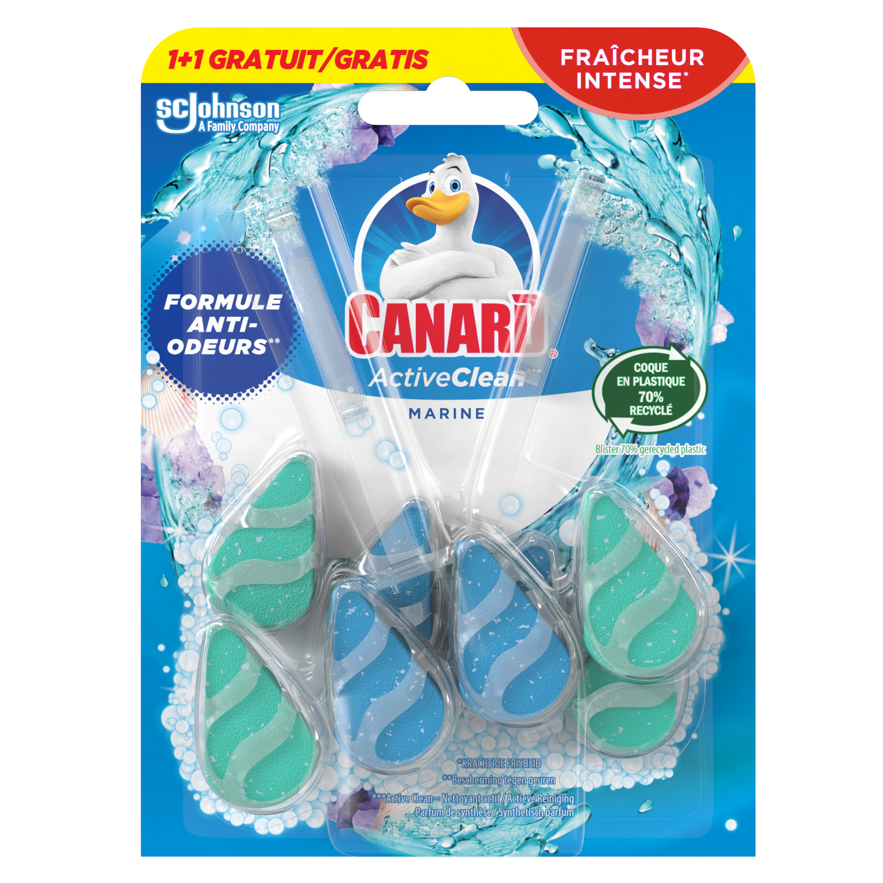 Canard WC Canard Active Clean Fraicheur Pin – Bloc pour les toilettes -  Fraîcheur Intense et Mousse Nettoyante à Chaque Chasse - Jusqu'à 3 Semaines  d'Efficacité - 8 Blocs : : Epicerie