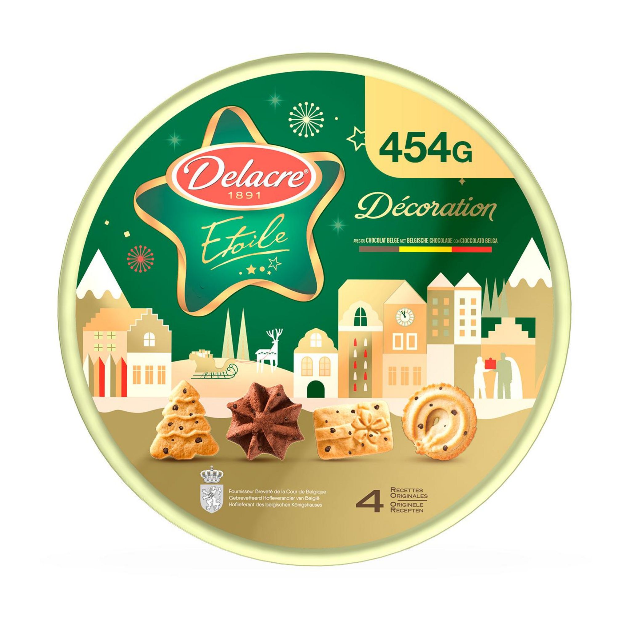 DELACRE Etoile décoration assortiment de biscuits 454g pas cher 