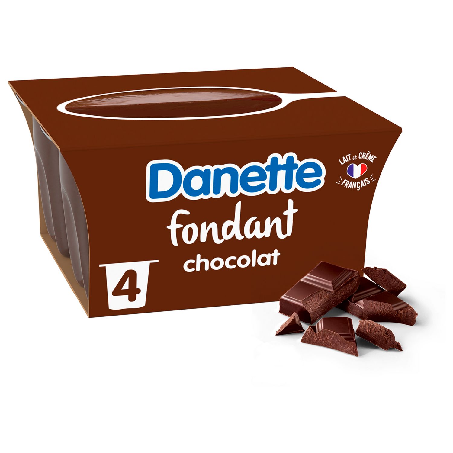 Danette, Dessert, Crème, Chocolat, 4 x 125 gr