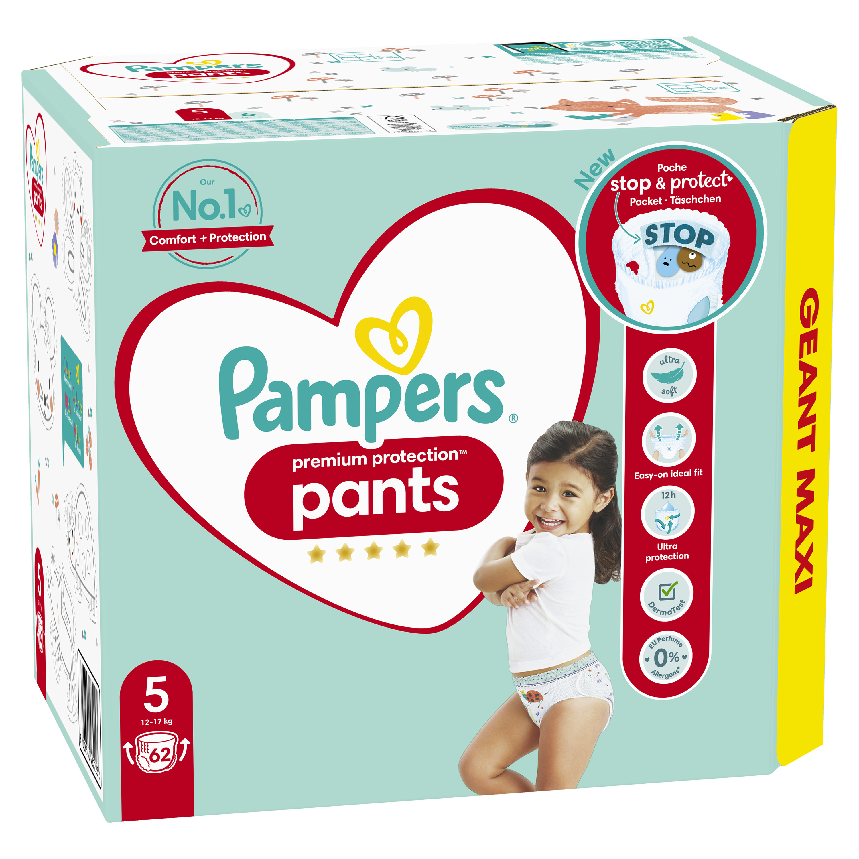 Pampers Couches culottes Premium Protection Pants taille 7 17 kg+
