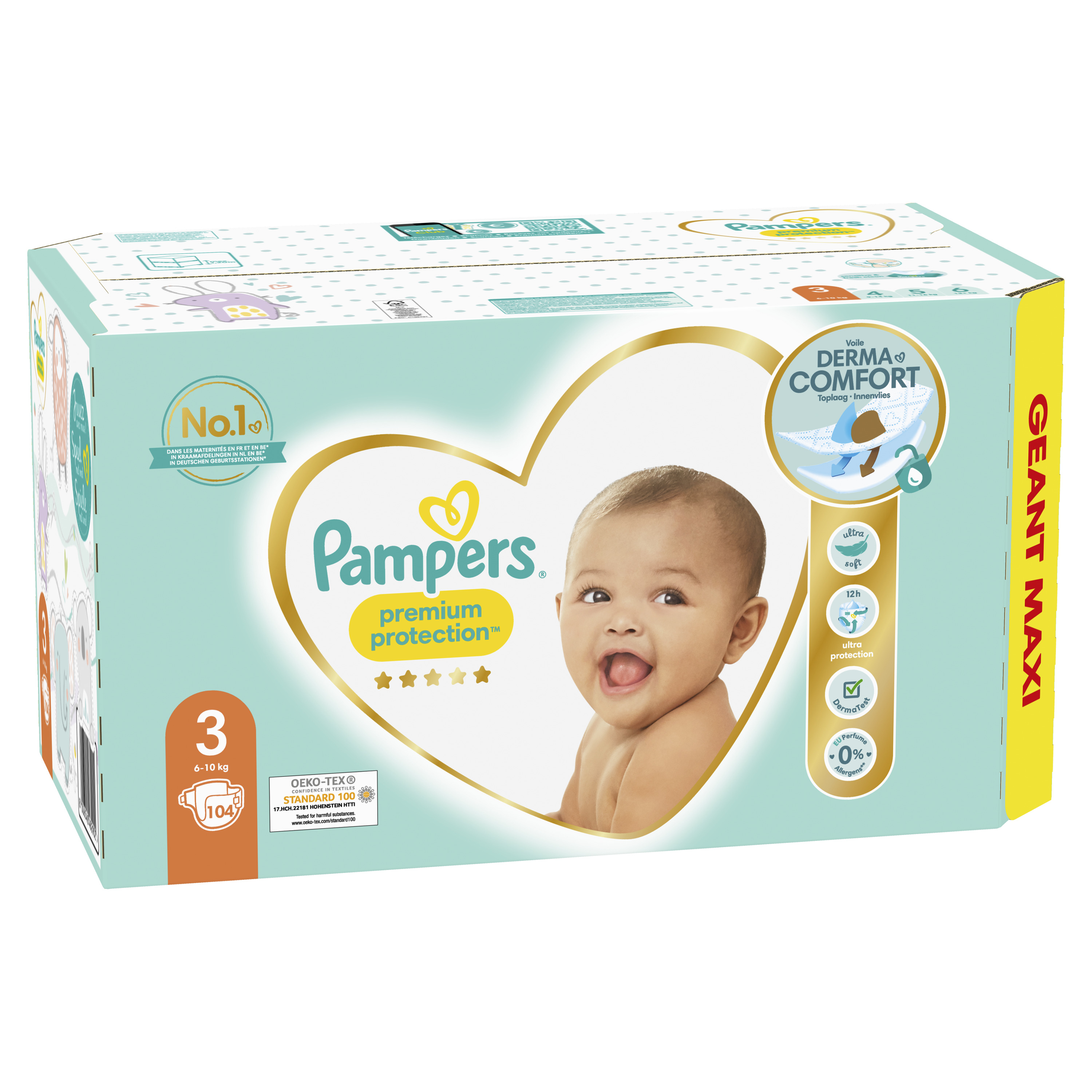 Couches Pampers Premium Protection - Taille 3 (6-10kg) - 52 pièces Geef je  kleintje een optimale bescherming!