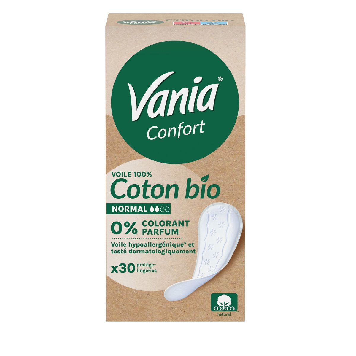 VANIA Confort protège-lingeries normal au coton bio 30 protège-lingeries