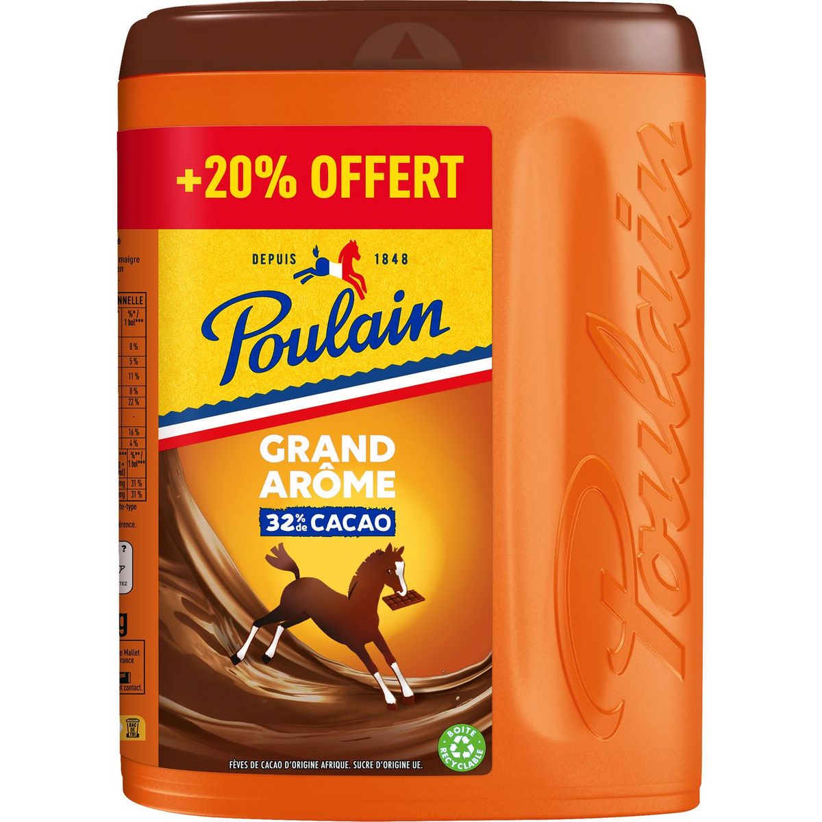 Chocolat poudre Poulain Grand arôme