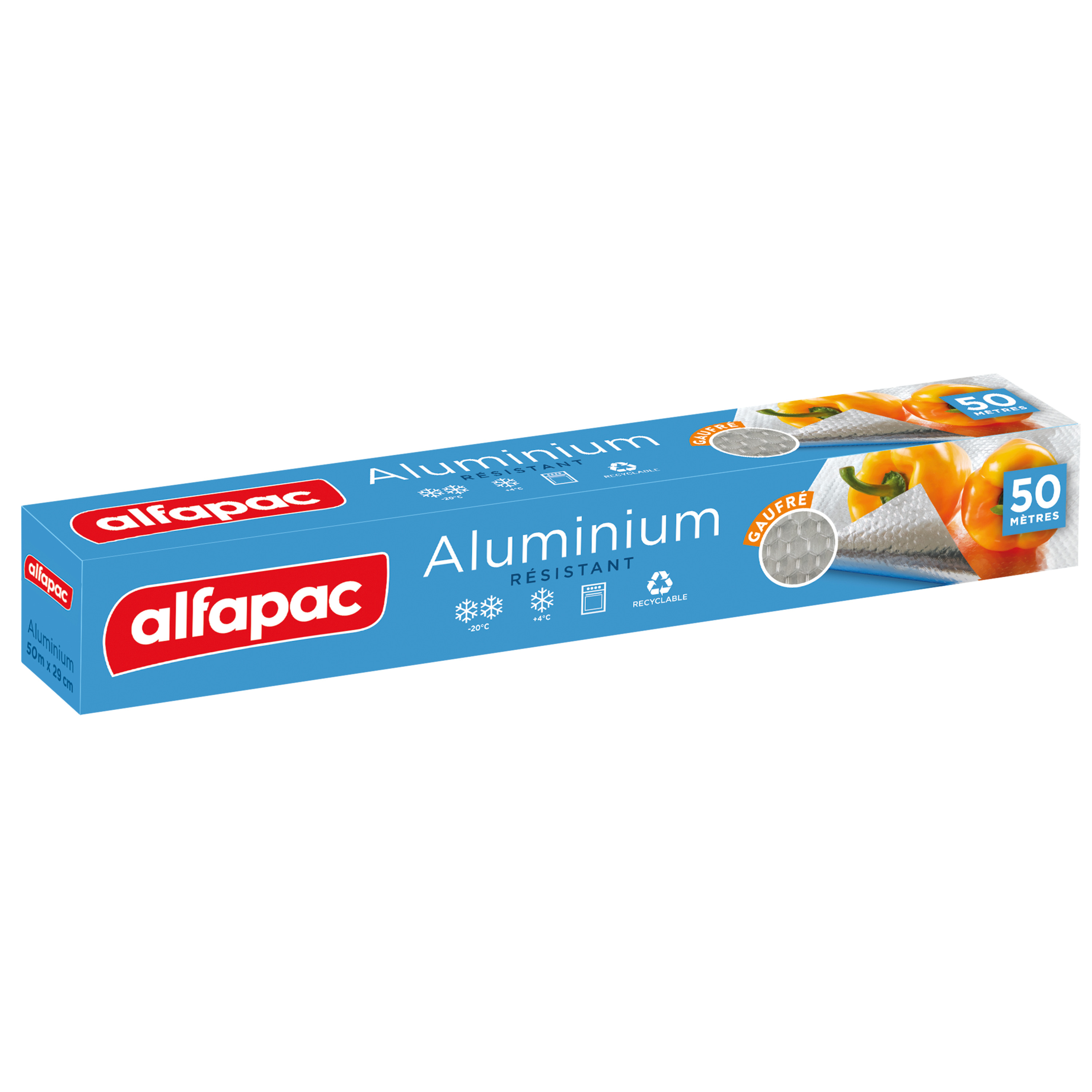 Alfapac Papier Aluminium Gaufré Rouleau 20m