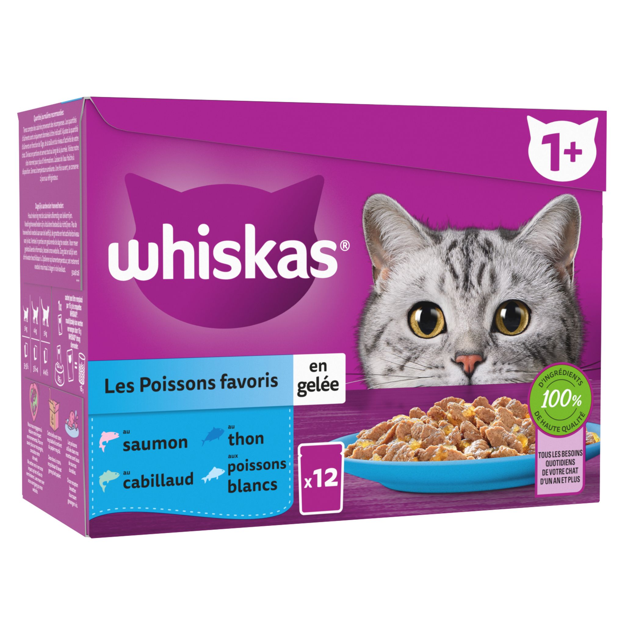 GELEE POUR CHATS VIANDES ET LEGUMES - WHISKAS - 4X390G (1,56KG) - Drive  Z'eclerc