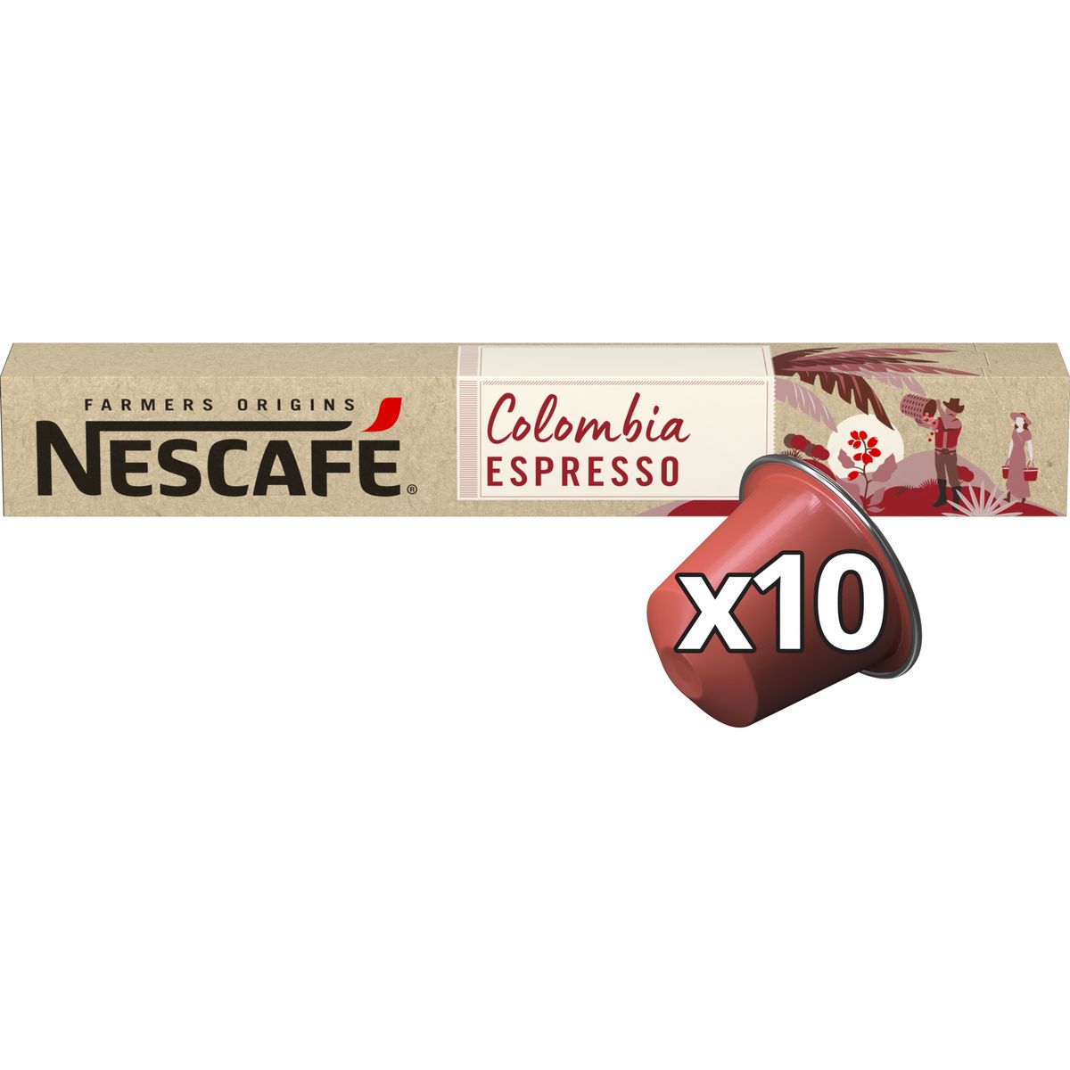 NESCAFE Farmers origins Capsules de café Colombia espresso intensité 6 compatibles Nespresso 10 capsules 53g