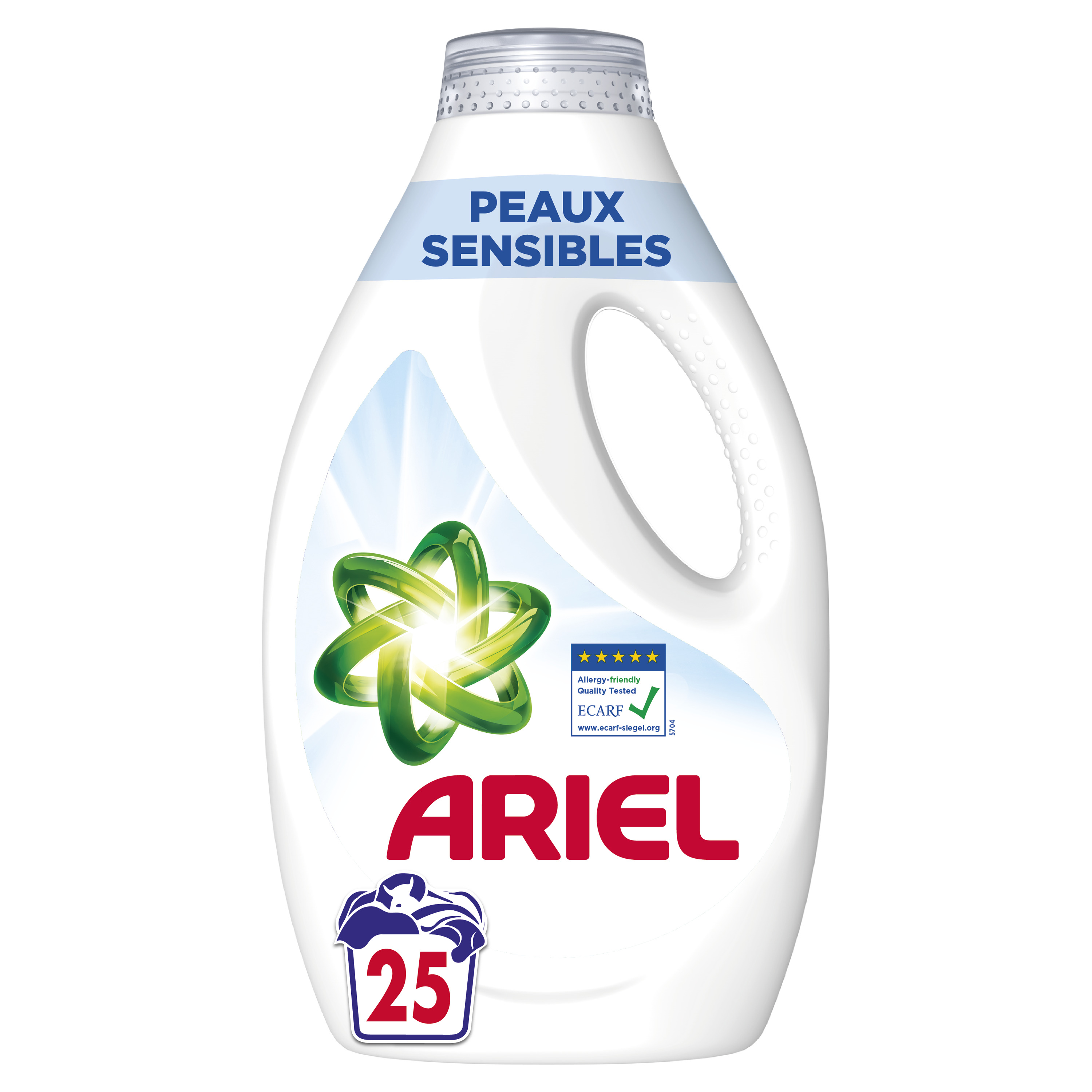 Ariel Lessive Liquide, 100 Lavages (25 Lavages x 4), Idéale Pour