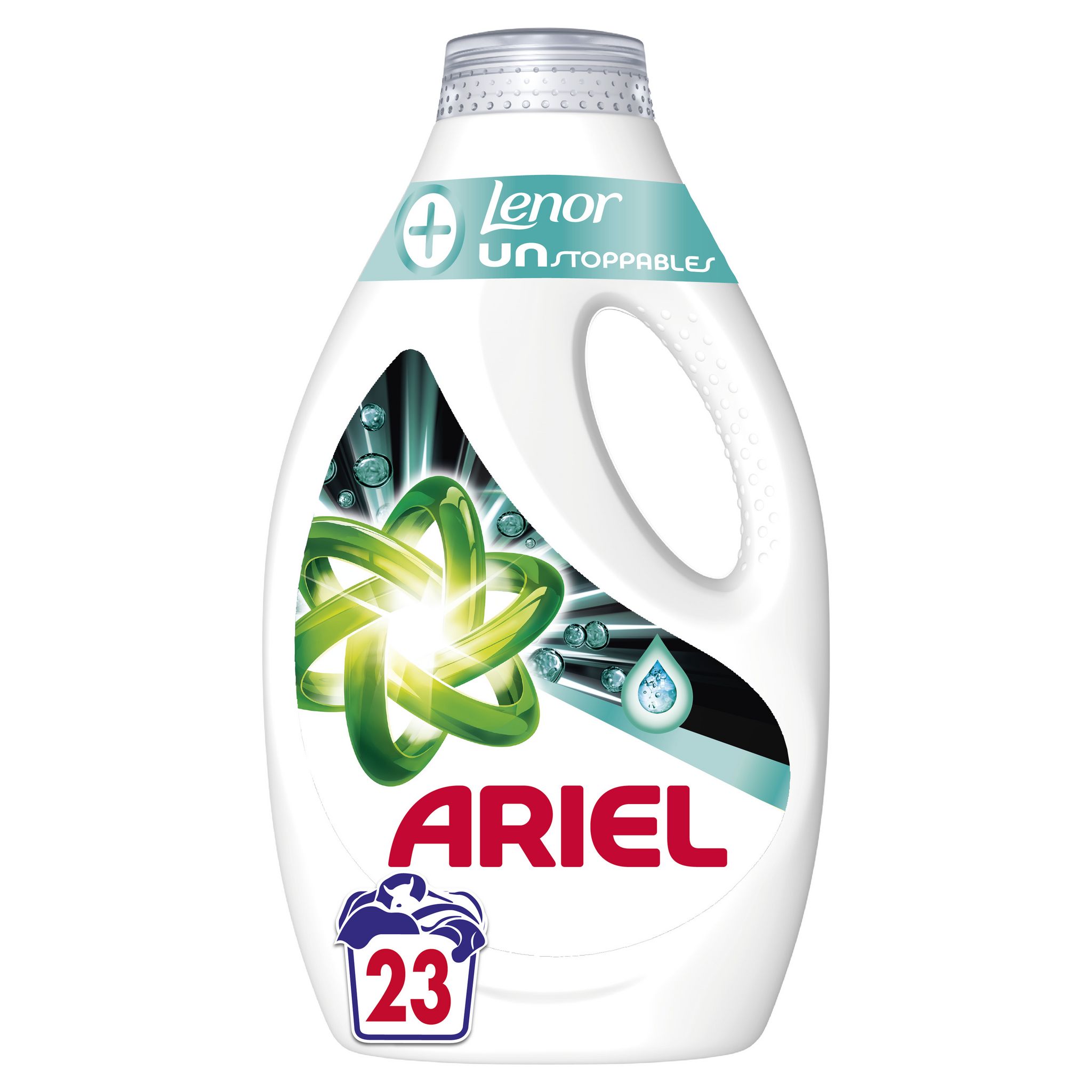 ARIEL Power Lessive liquide + touche de Lenor unstoppables 23 lavages 1.15l  pas cher 