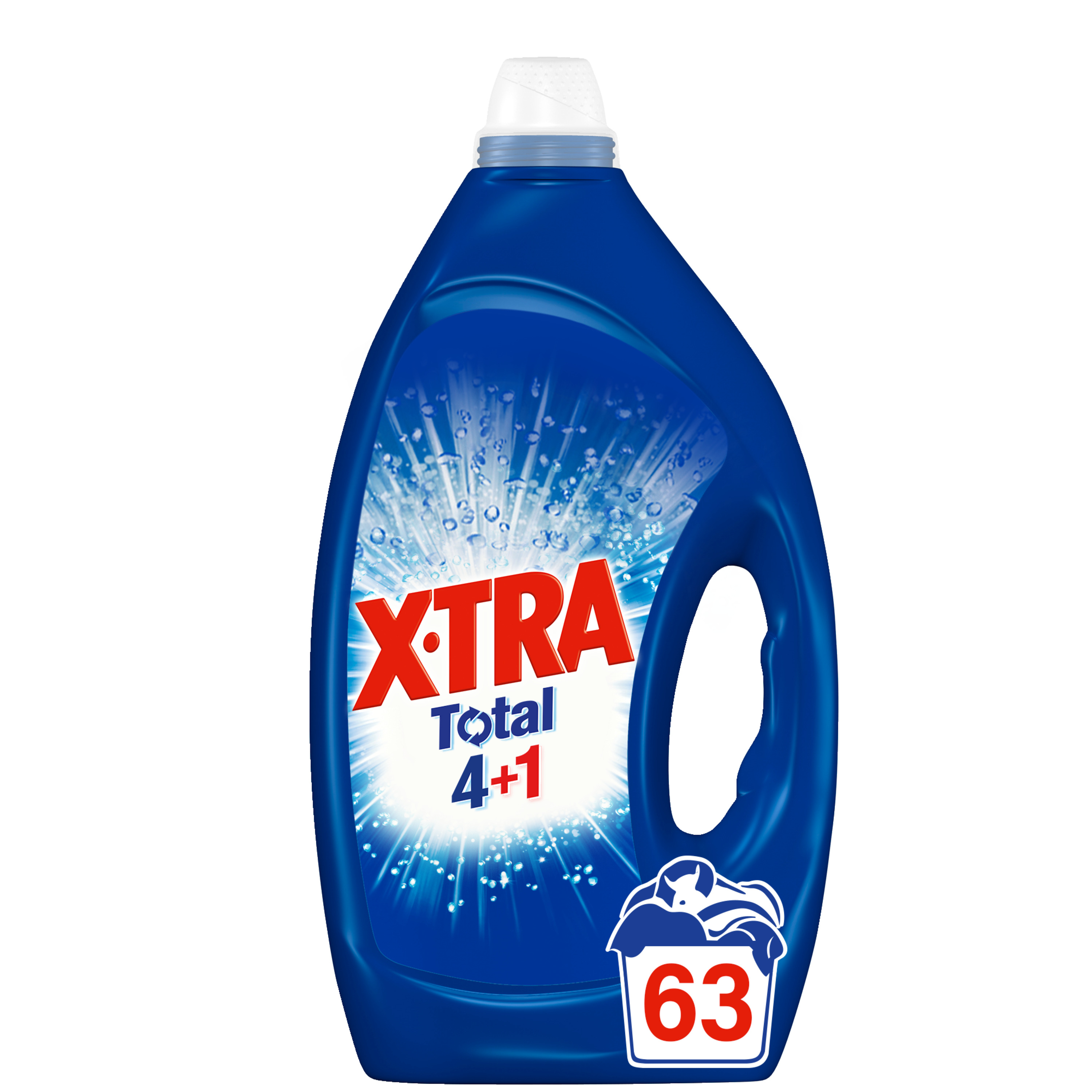 X•Tra Total - 47 lavages - Lessive liquide - 4 en 1 - Entretien du