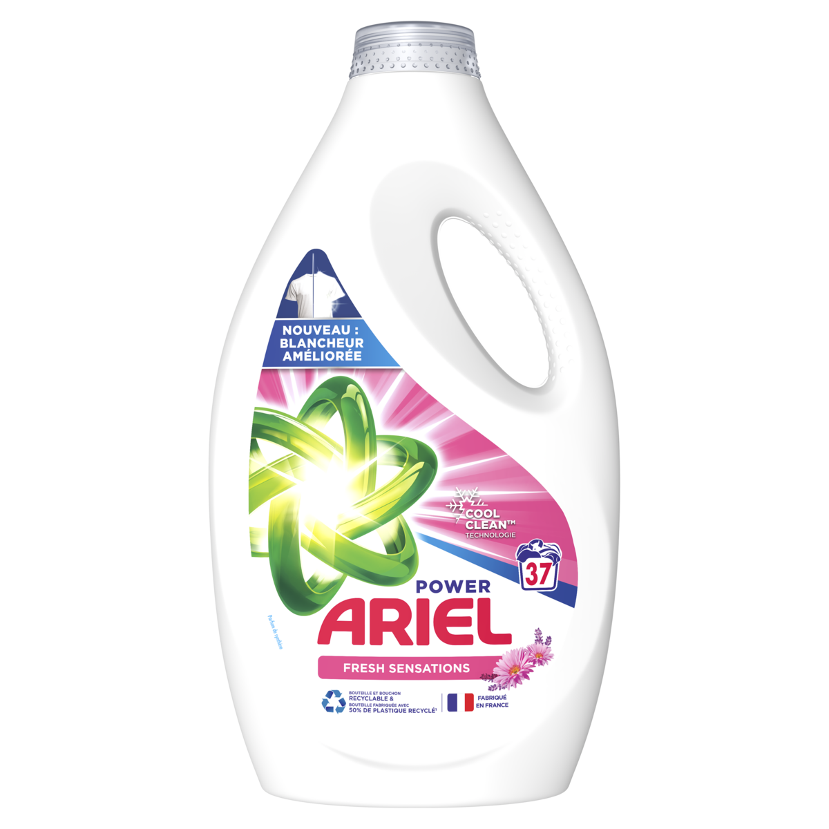ARIEL Power Lessive liquide fresh sensations 37 lavages 1.85l
