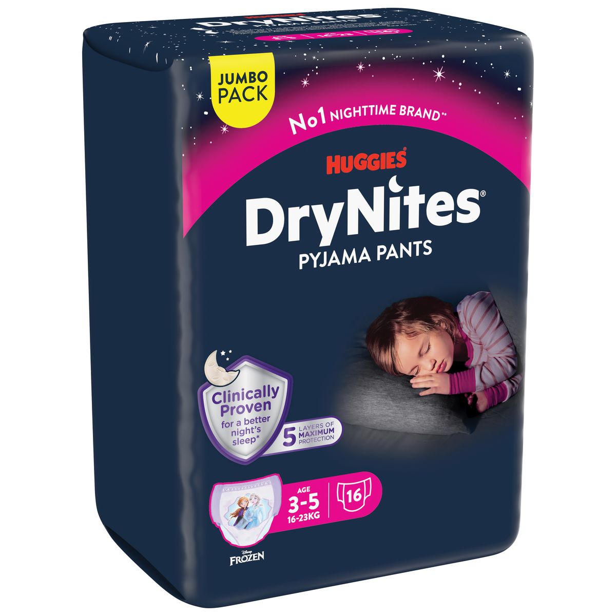 HUGGIES DryNites Culottes de nuit absorbantes Disney 3-5 ans (16-23kg) 16 culottes