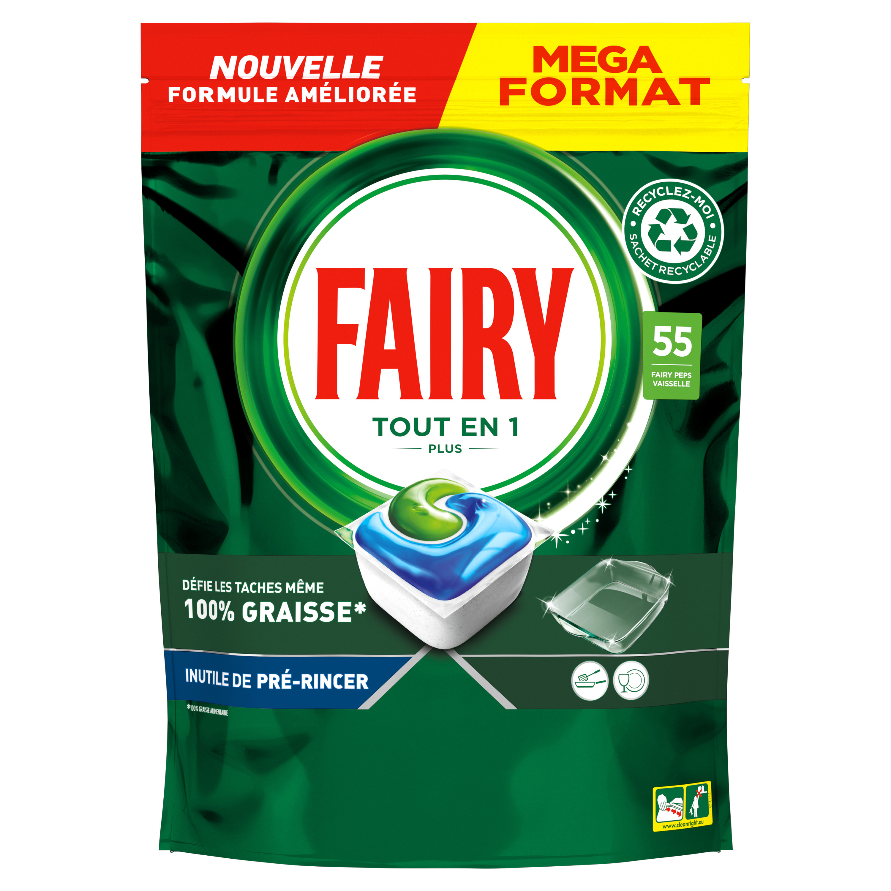 100 Pastilles Lave-Vaisselle Fairy tout-en-un lavage professionnel -  Tablettes – Obbi