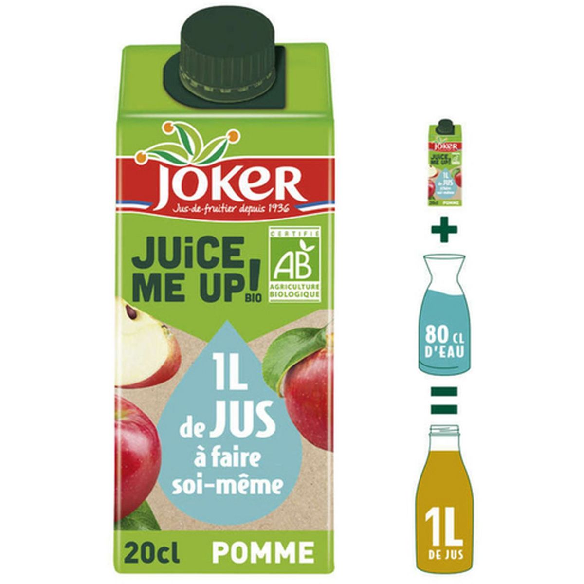 Joker Jus De Pomme Bio Juice Me Up Faire Soi M Me Cl Pas Cher Auchan Fr