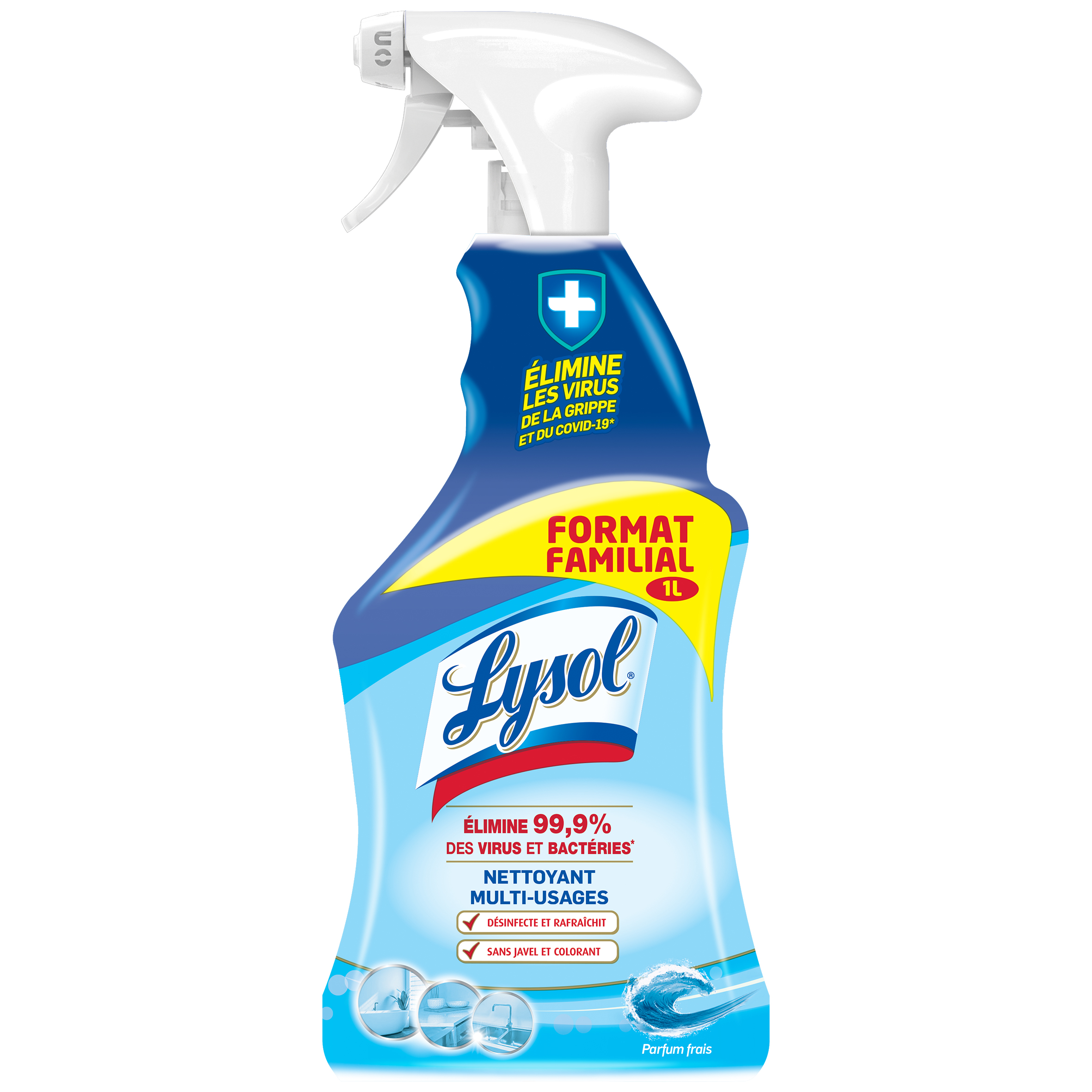 LYSOL Spray nettoyant désinfectant multi-usages sans javel 1l pas cher 