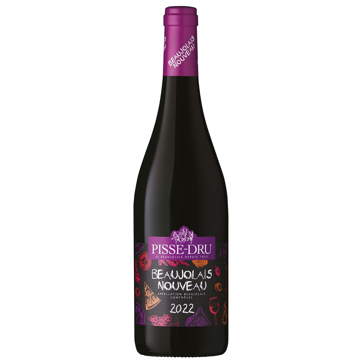 Vin rouge AOP Beaujolais nouveau Pisse Dru 2022 75cl