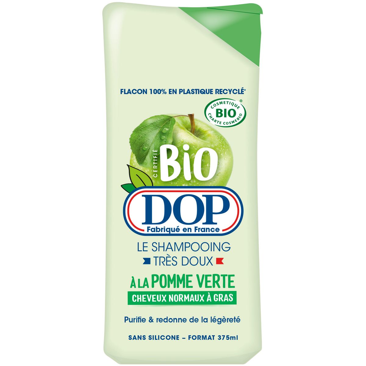 DOP Shampooing bio pomme verte cheveux normaux à gras 375ml