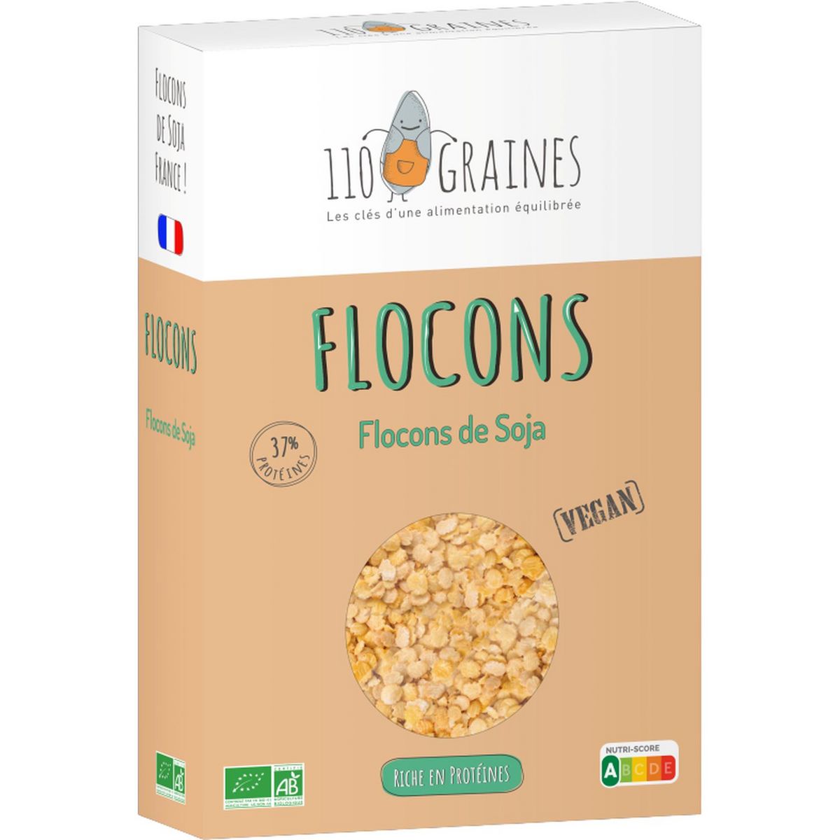 110 GRAINES Flocons de soja bio 500g
