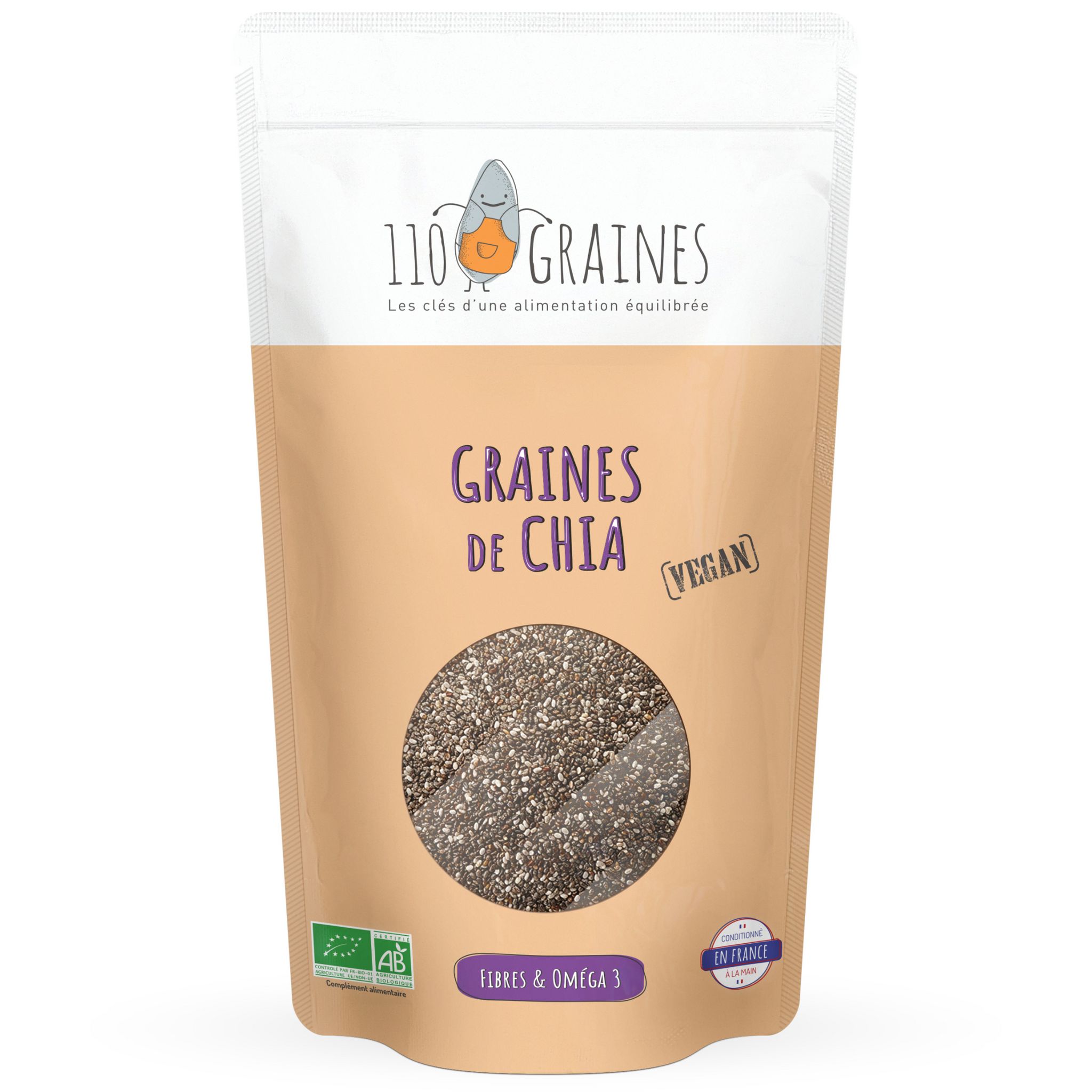 110 GRAINES Graines de chia bio 350g pas cher 