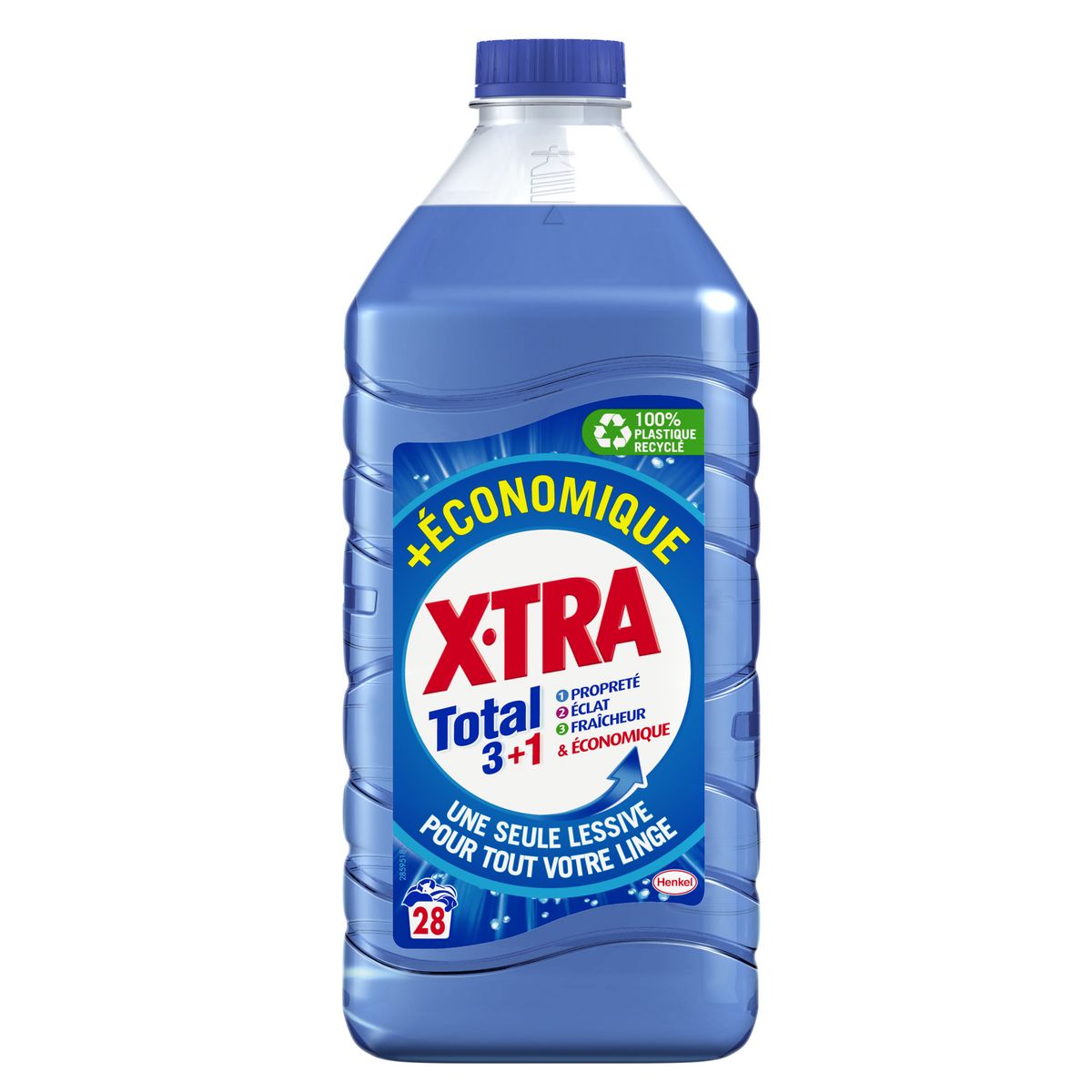 X-TRA Total 3+1 Lessive liquide 126 lavages 2x2.835l pas cher 