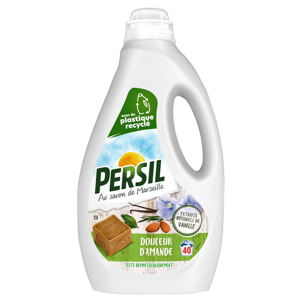 PERSIL Lessive liquide douceur d'amande au savon de Marseille 40 lavages 1.8l