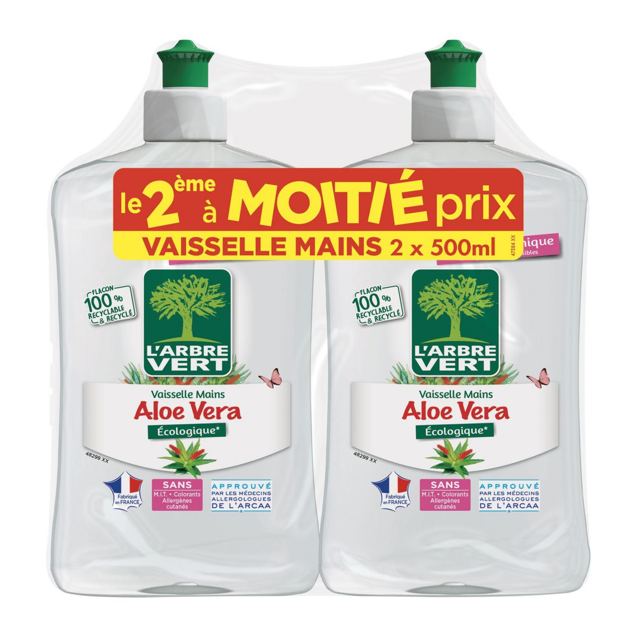 Arbre vert liquide vaisselle peaux sensibles 2x500ml pas cher