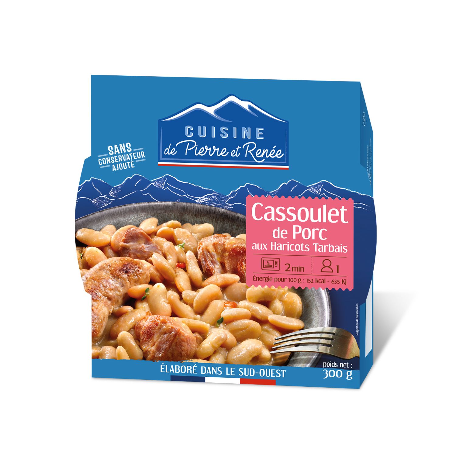 Cassoulet au porc cuisiné à la graisse de canard 380g - 1 part