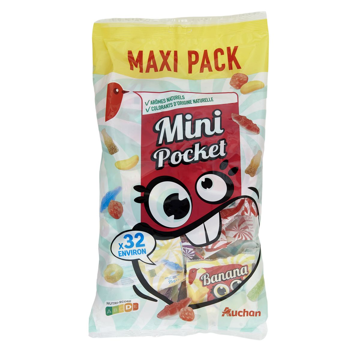AUCHAN Mini pocket assortiment de bonbons 800g