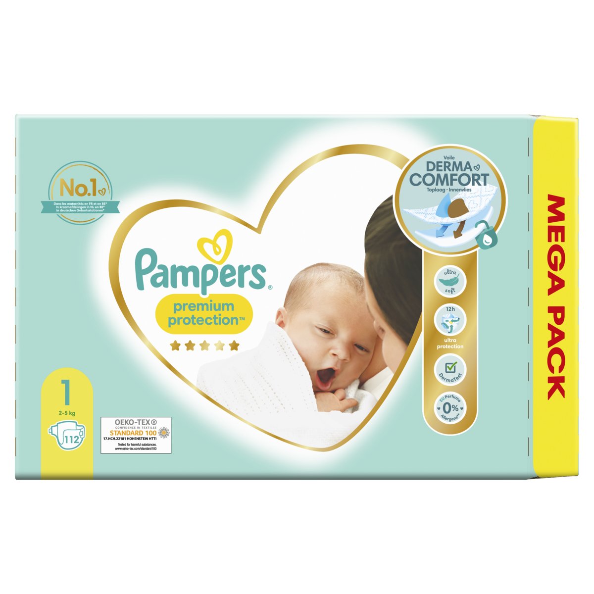 PAMPERS Premium protection Couches taille 1 (2-5kg) 112 couches